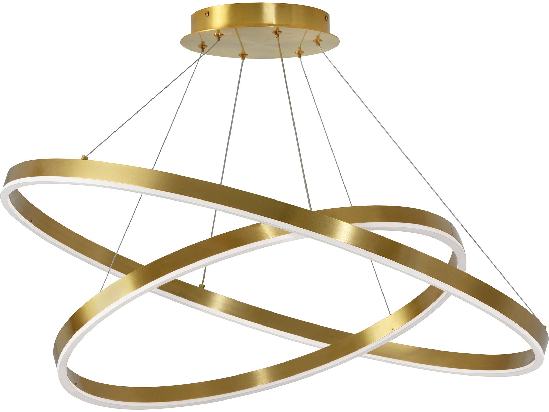 Dainolite Circulo 1-Light Aged Brass Round Pendant