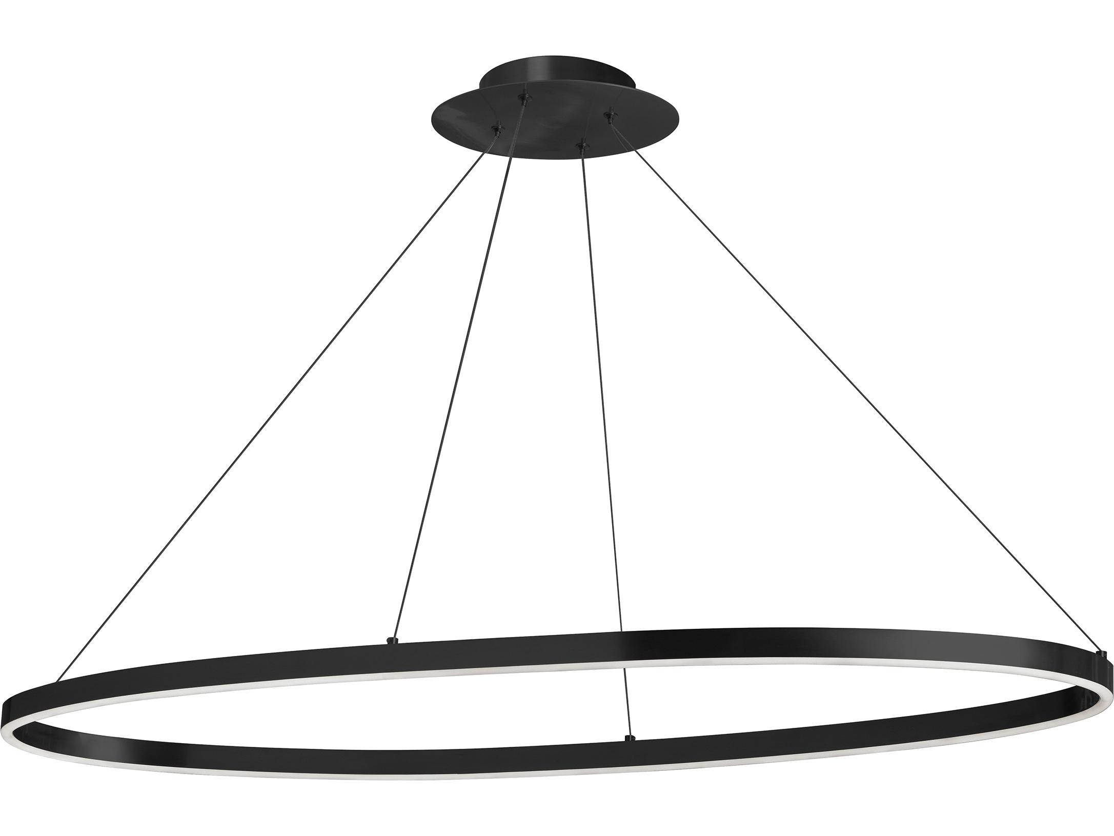 Dainolite Circulo 1-Light Matte Black White Round Island Pendant