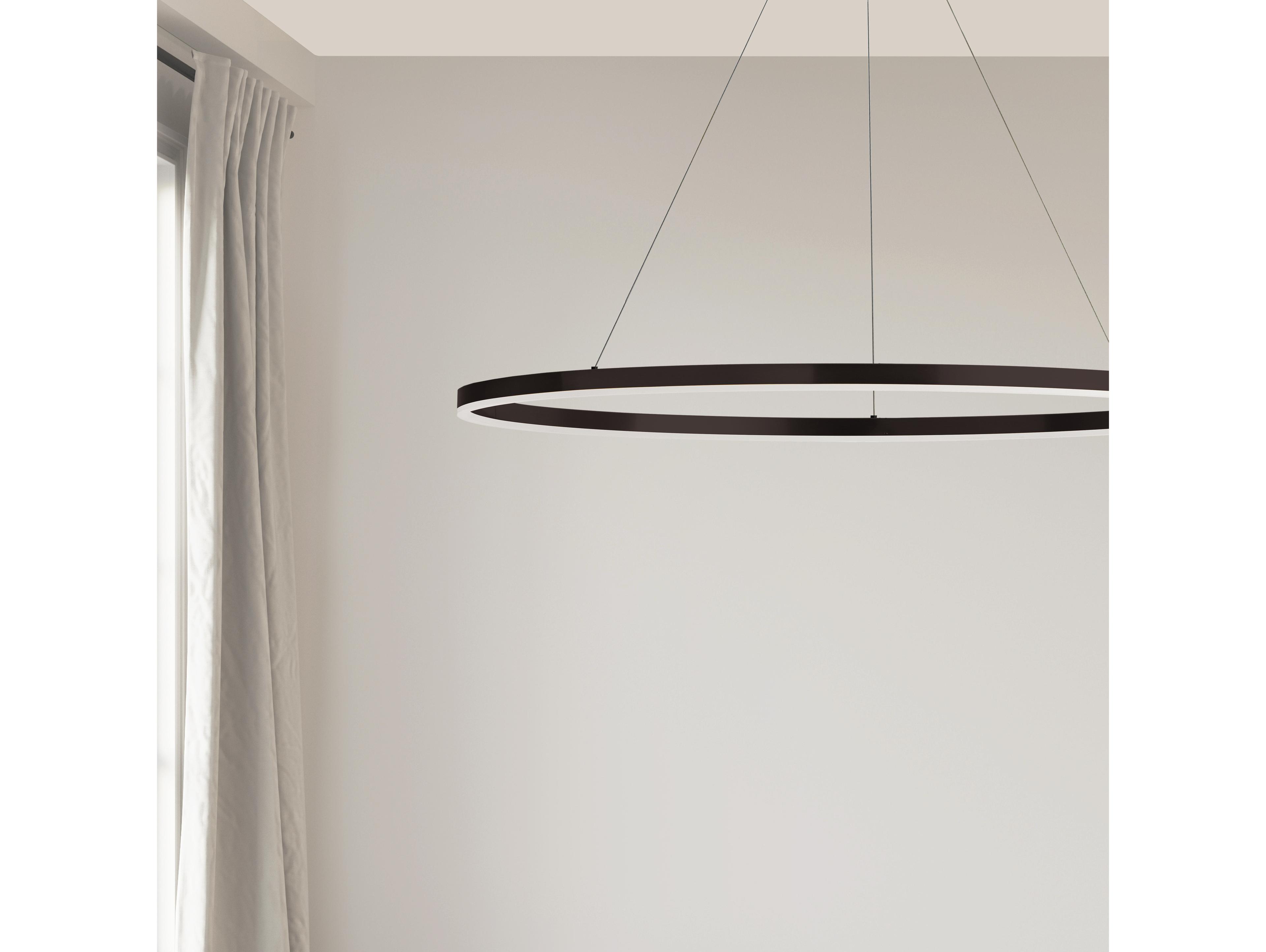Dainolite Circulo 1-Light Matte Black White Round Island Pendant