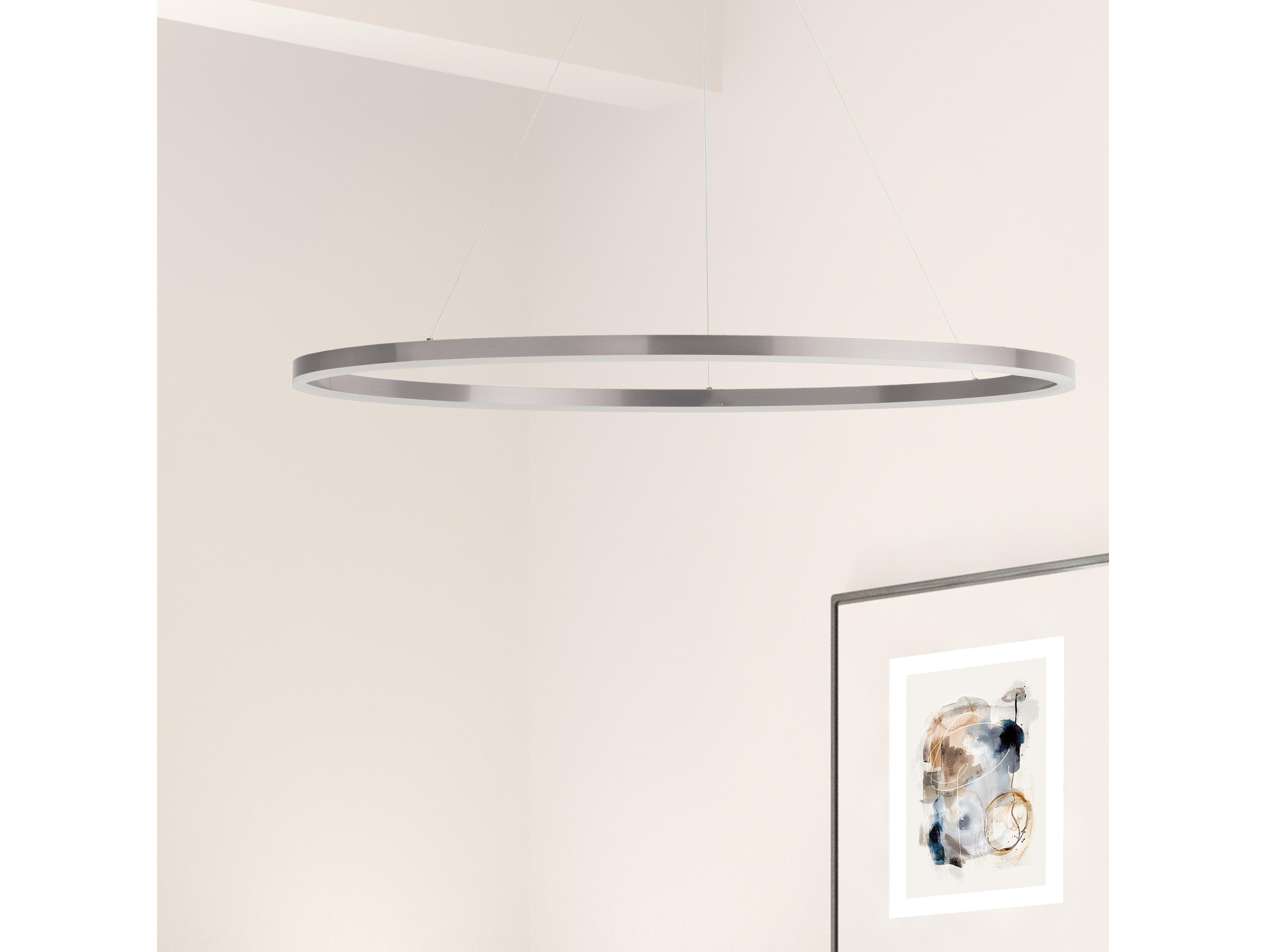 Dainolite Circulo 1-Light Silver White Round Island Pendant