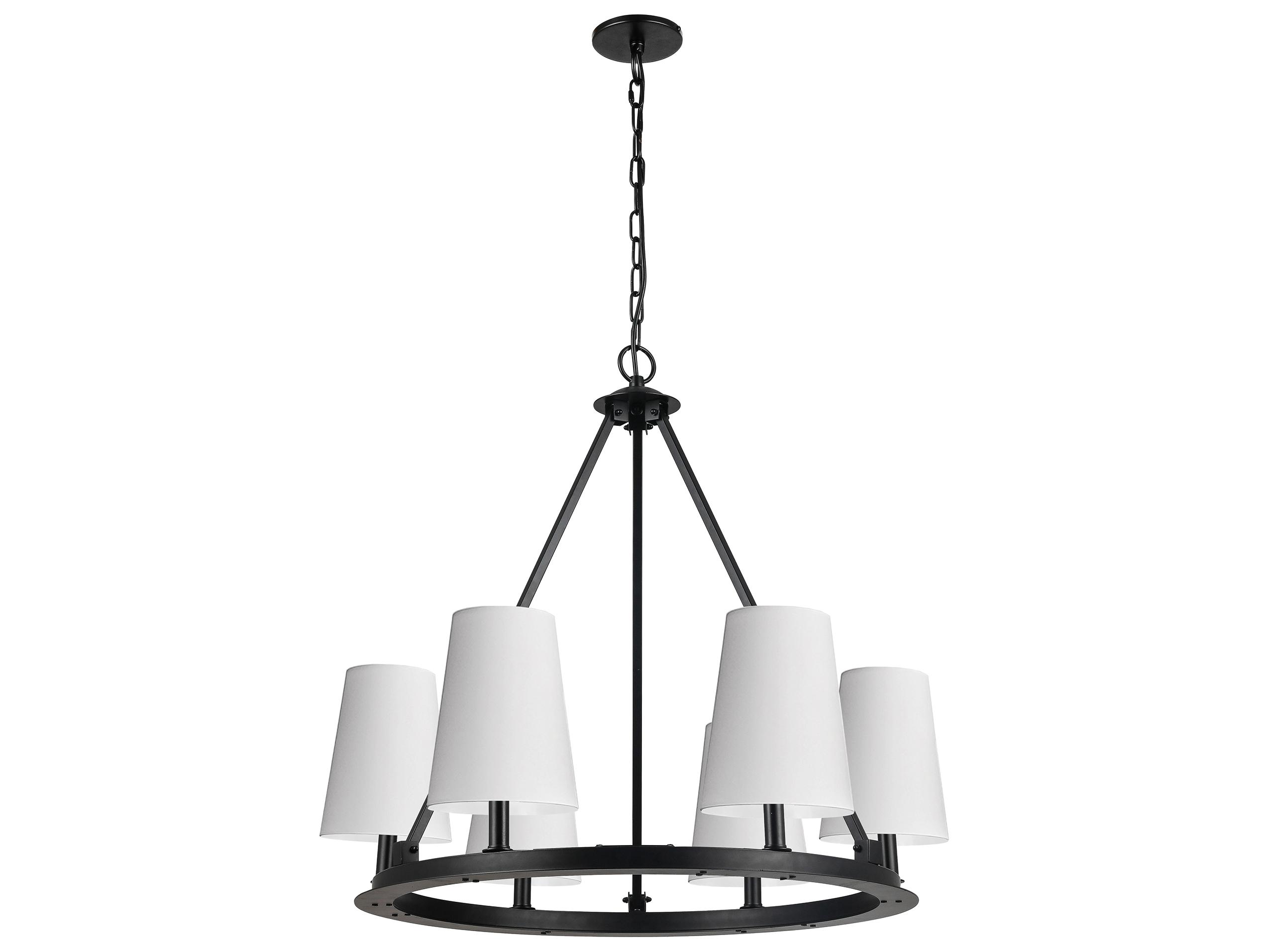 Dainolite Colby 6-Light Matte Black Chandelier
