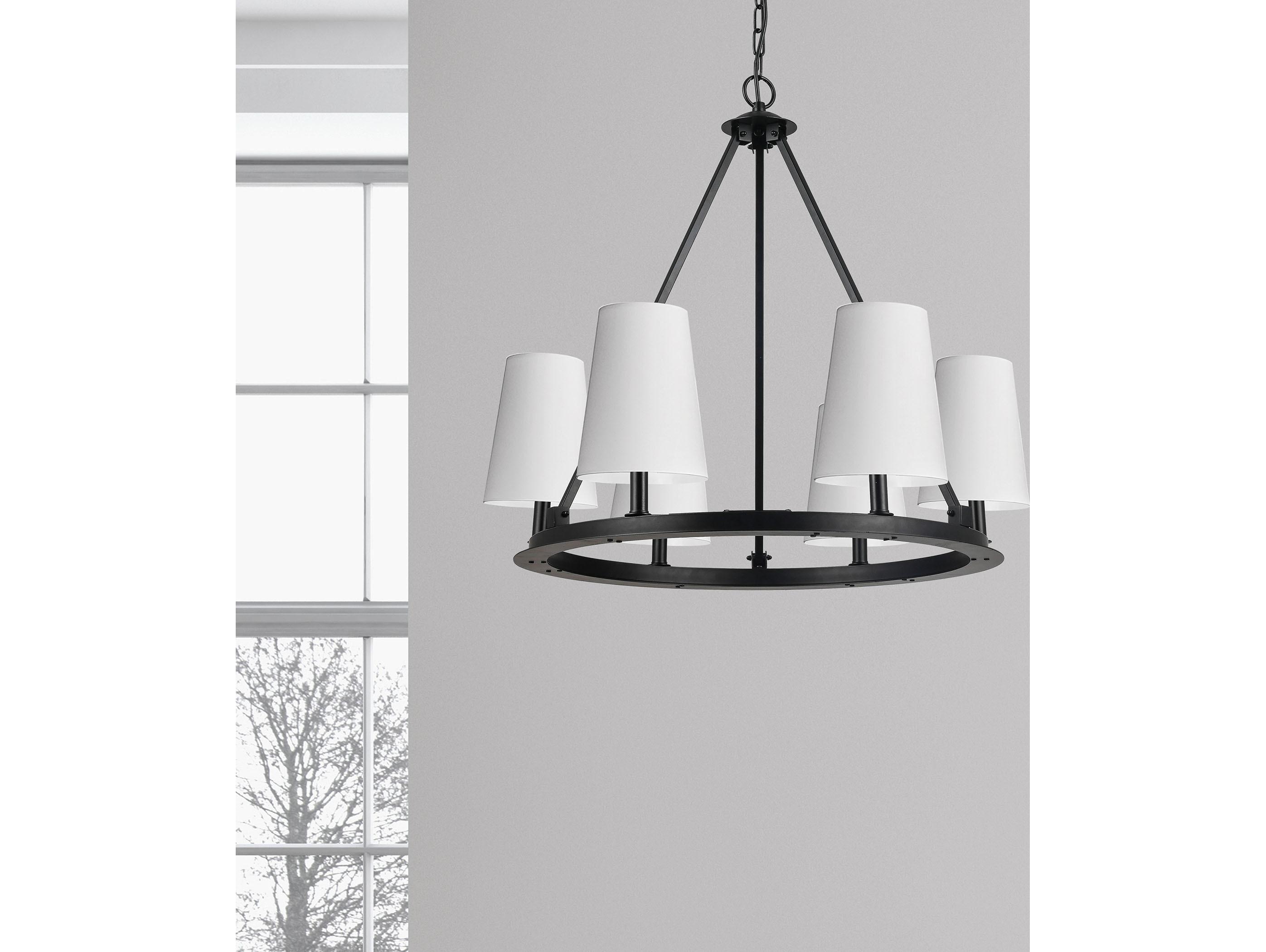 Dainolite Colby 6-Light Matte Black Chandelier