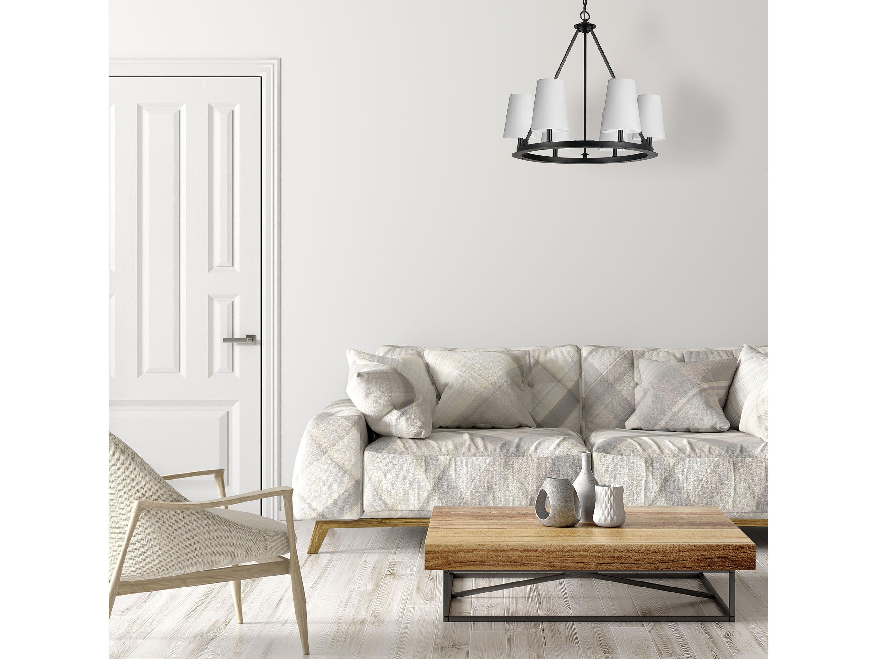 Dainolite Colby 6-Light Matte Black Chandelier