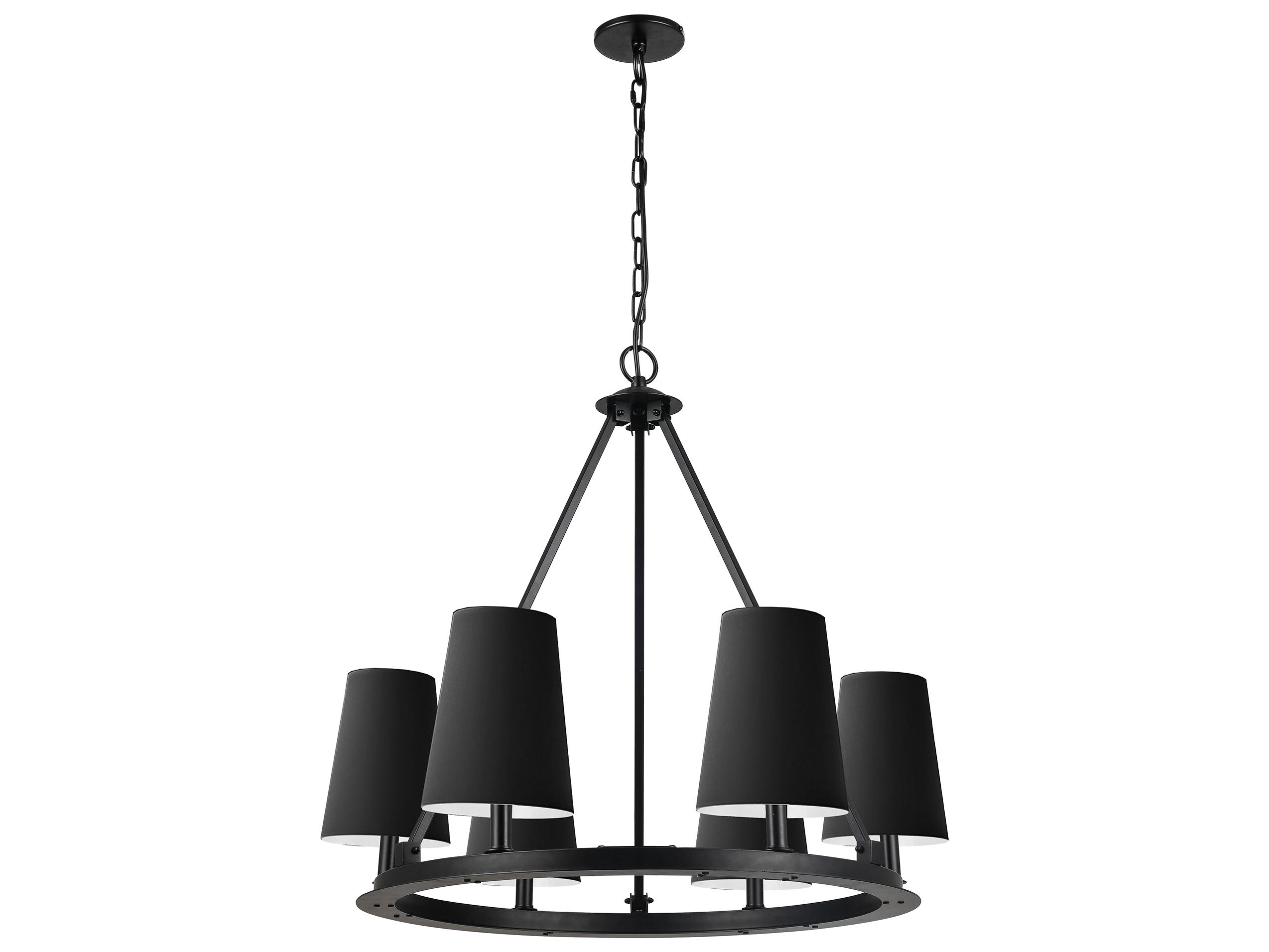 Dainolite Colby 6-Light Matte Black Chandelier