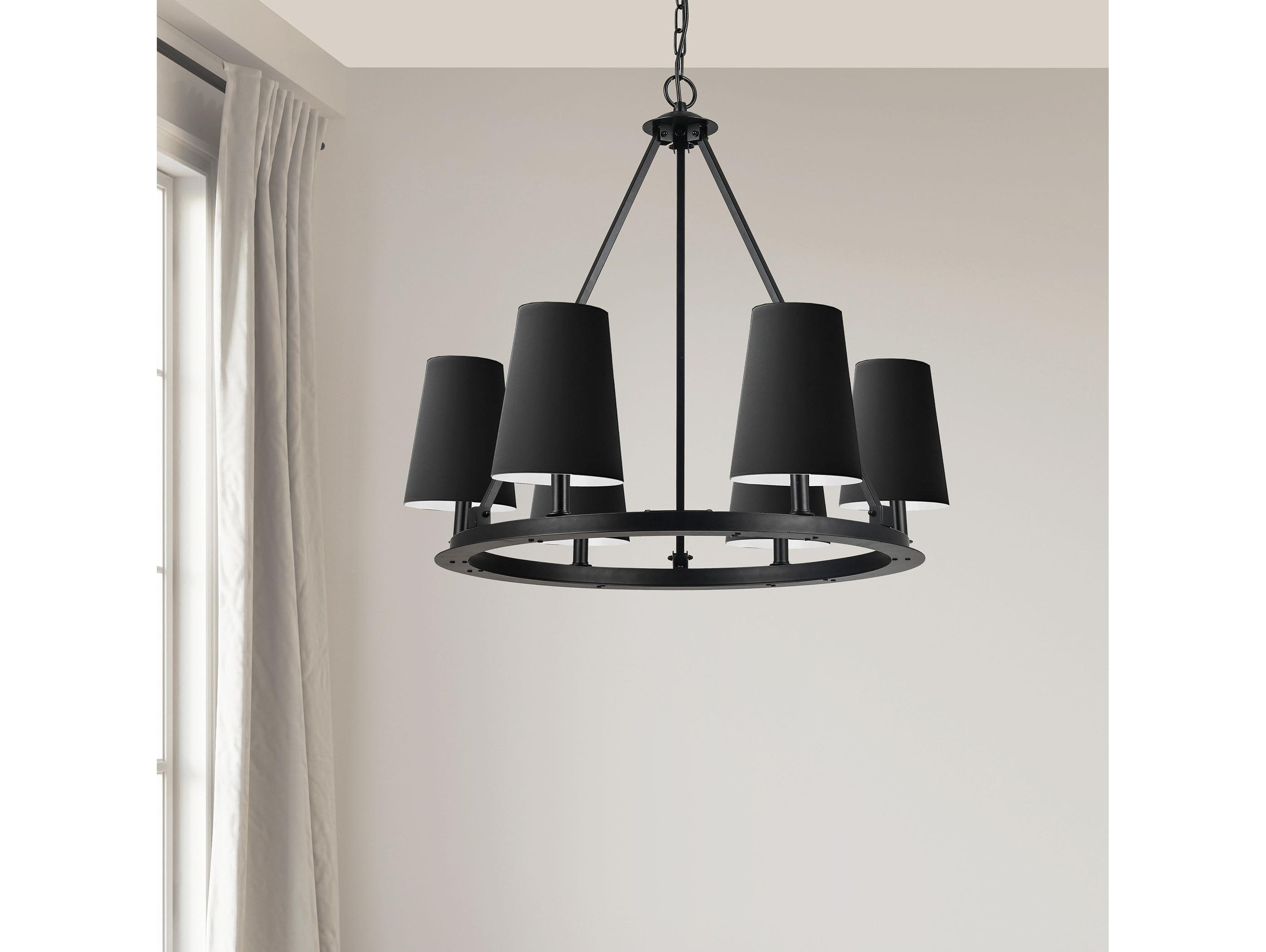 Dainolite Colby 6-Light Matte Black Chandelier