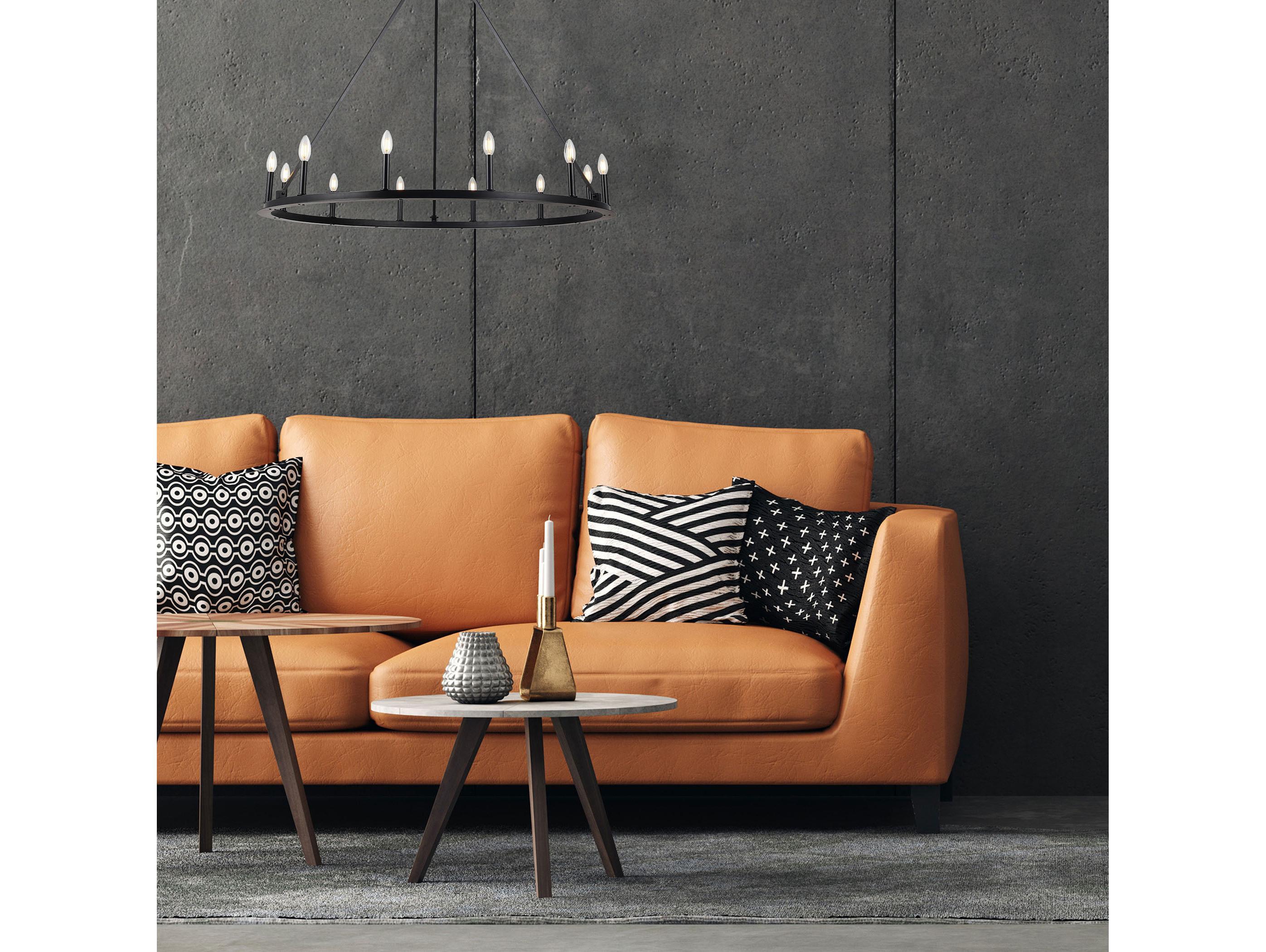 Dainolite Colby 12-Light Matte Black Candelabra Chandelier