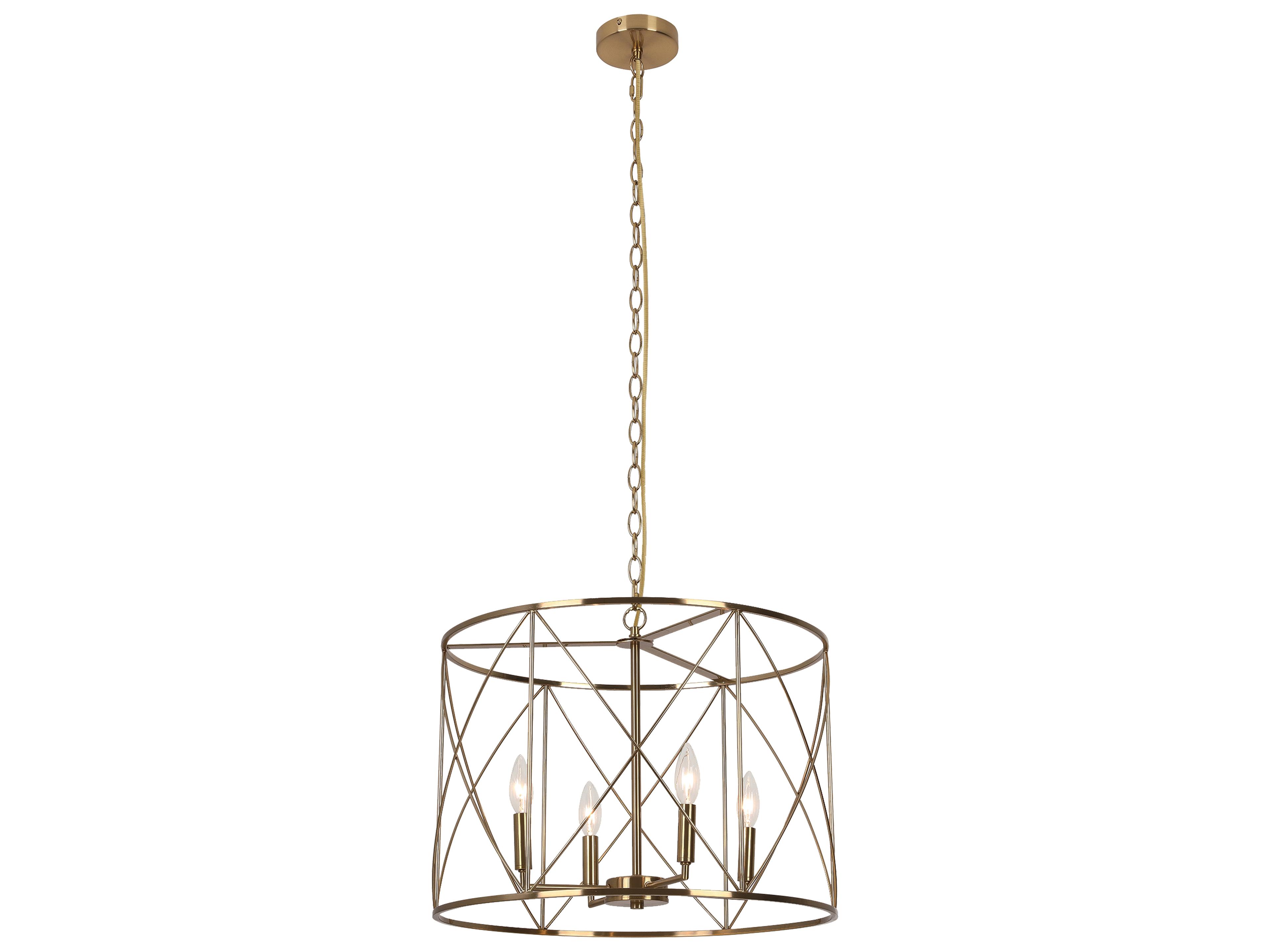 Dainolite Calah 4-Light Aged Brass Geometric Chandelier