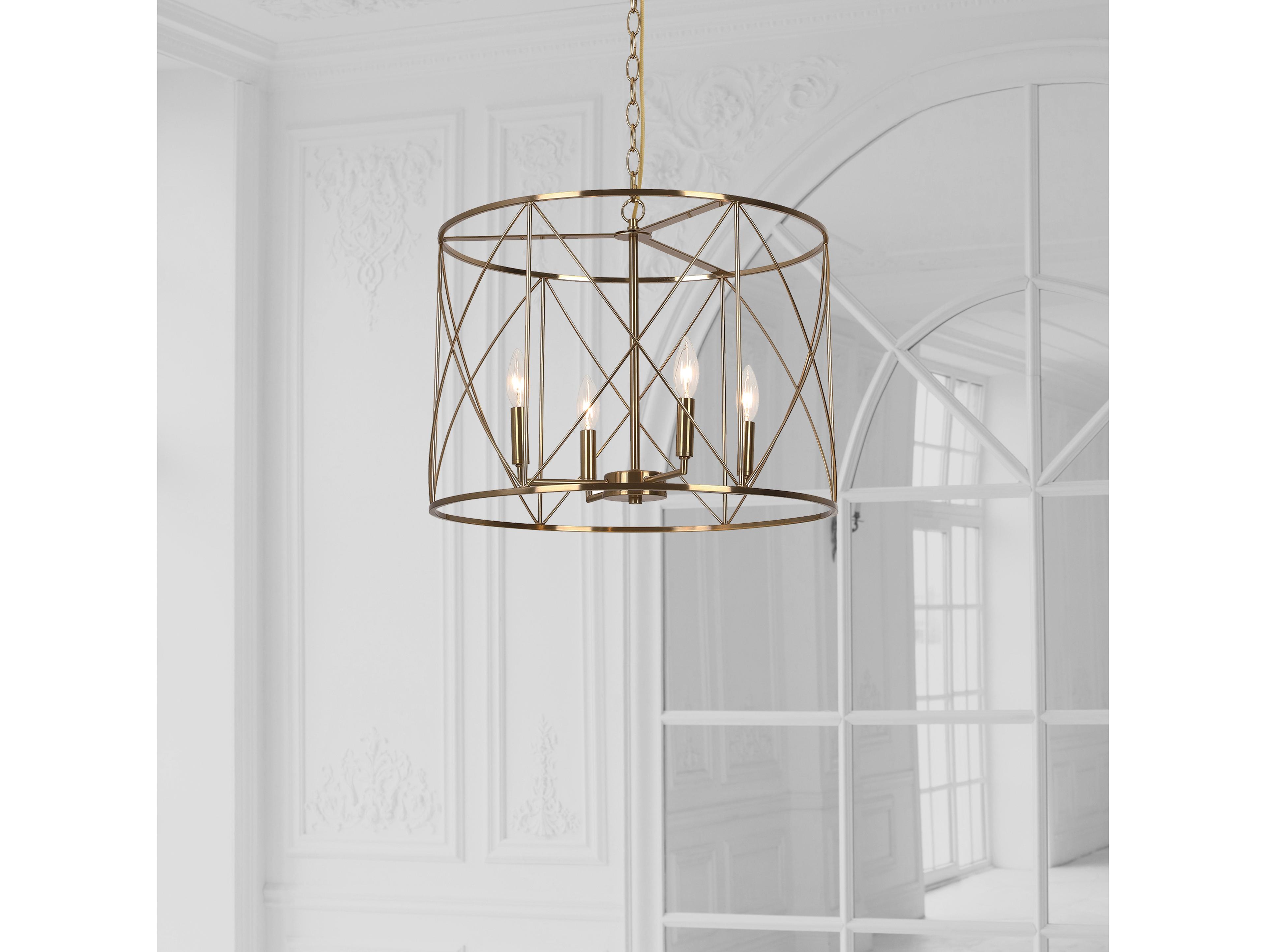 Dainolite Calah 4-Light Aged Brass Geometric Chandelier