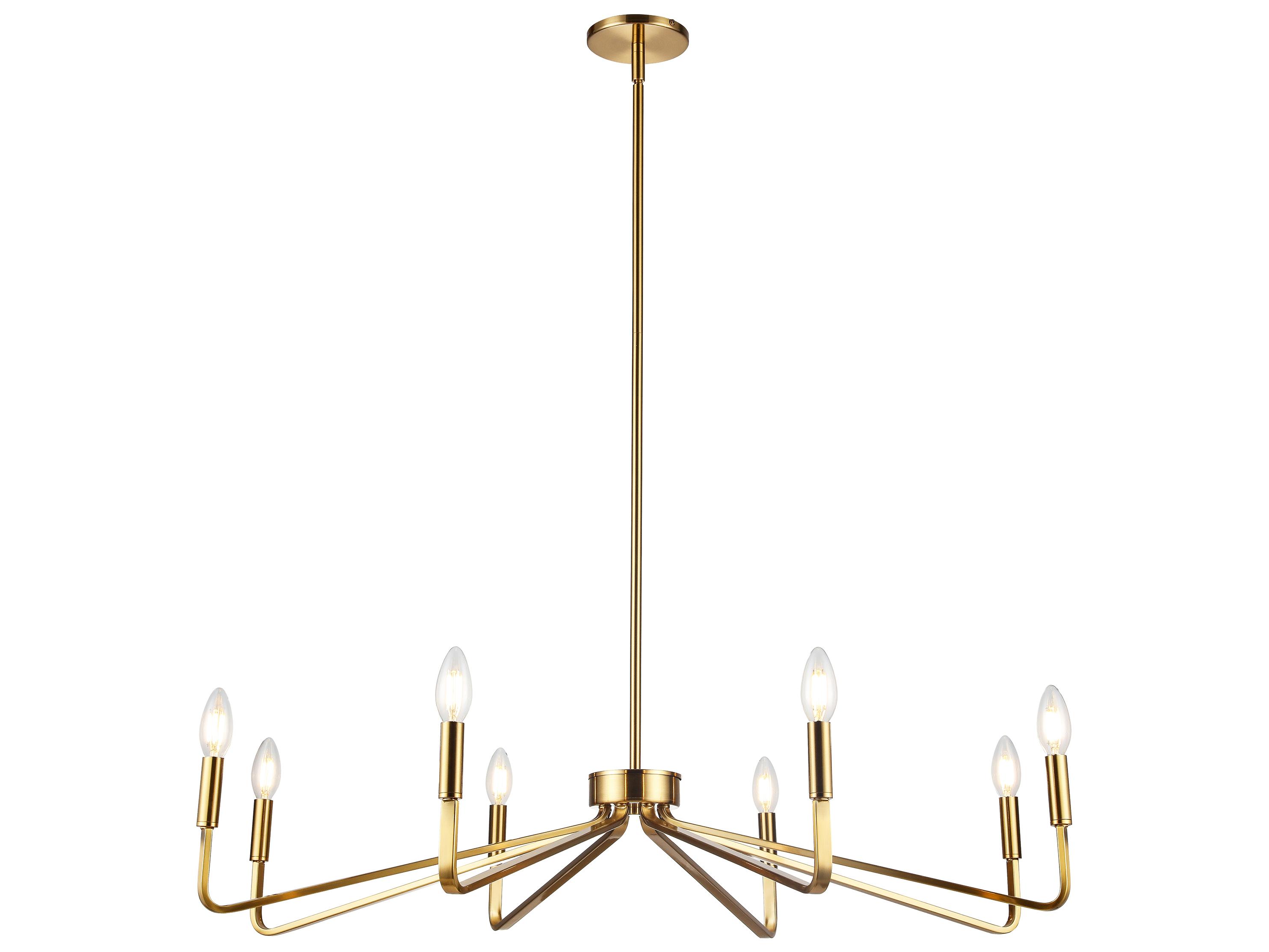 Dainolite Clayton 8-Light Aged Brass Candelabra Chandelier