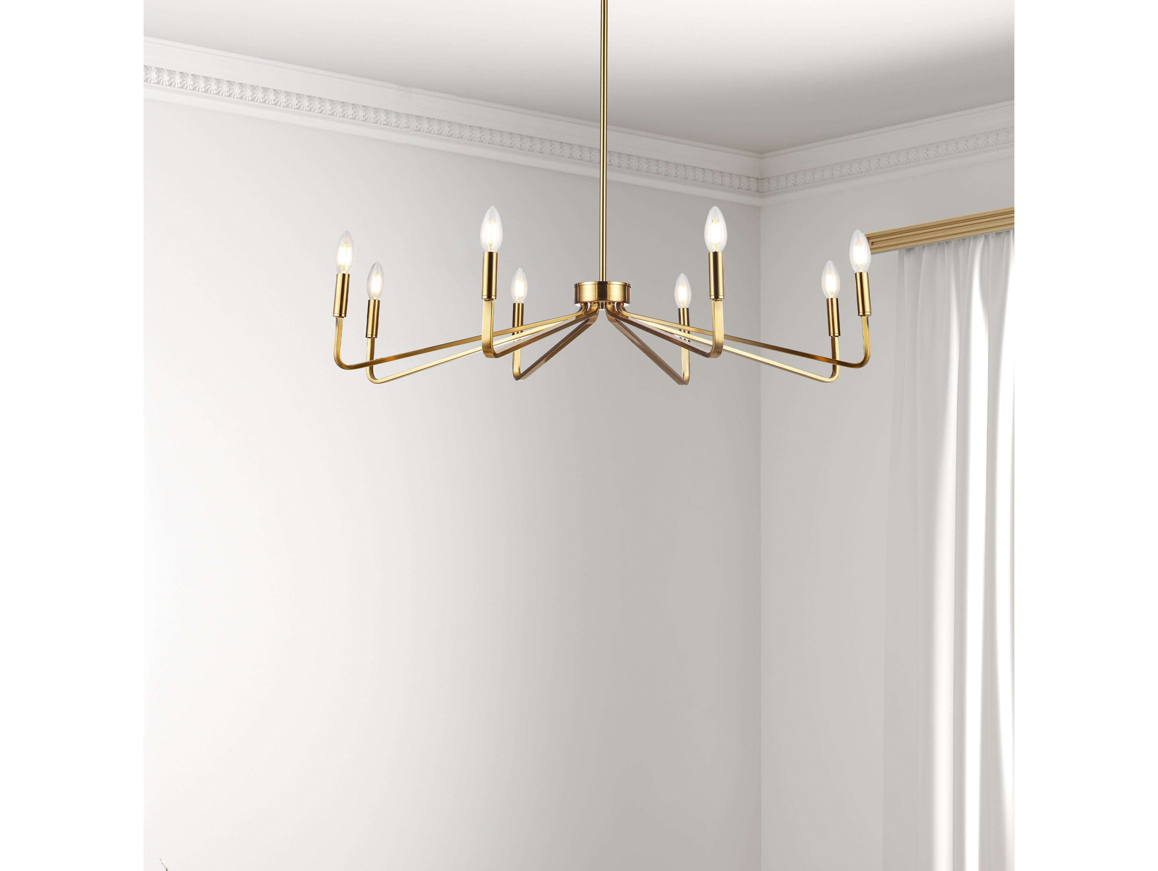 Dainolite Clayton 8-Light Aged Brass Candelabra Chandelier