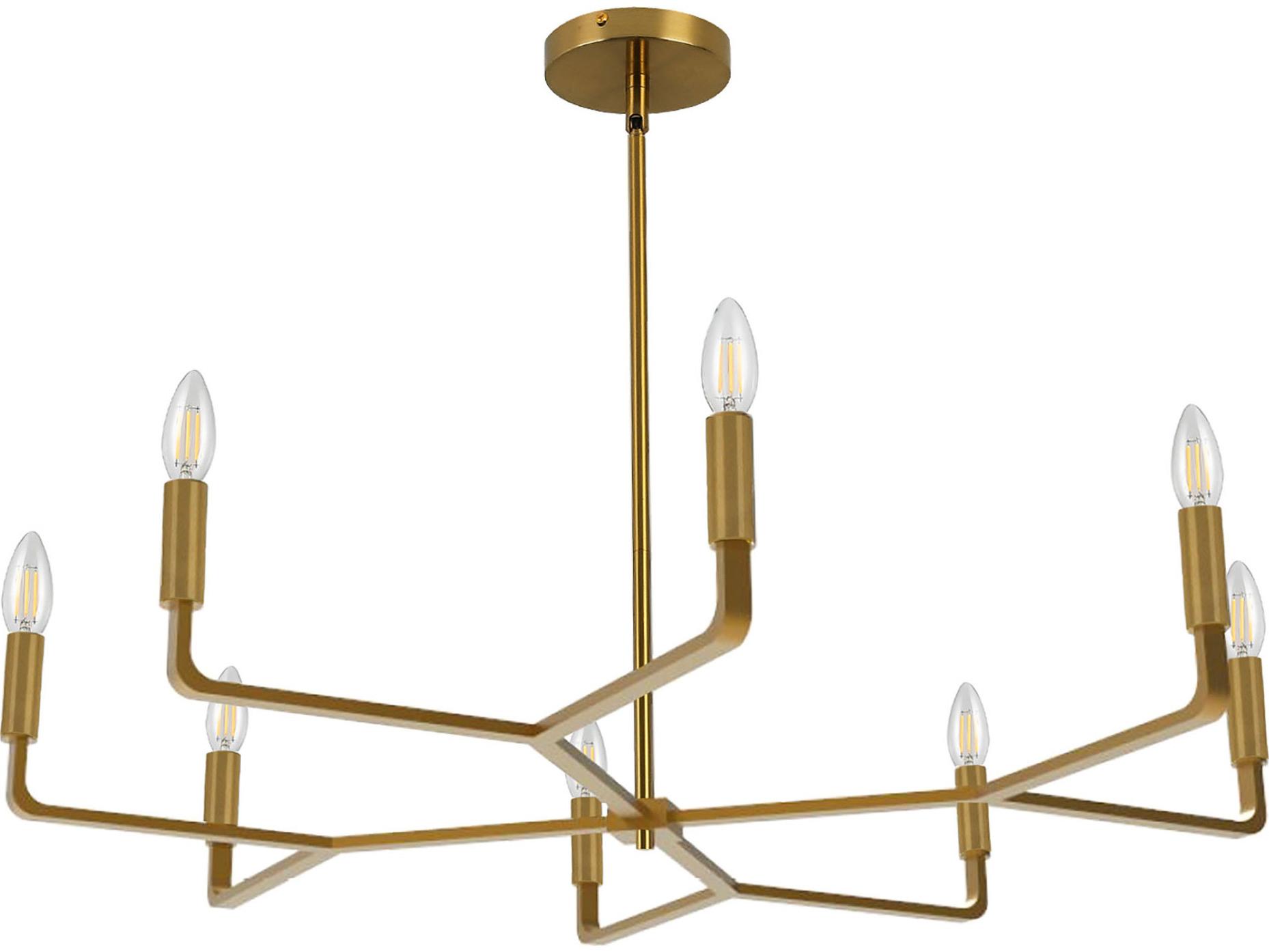 Dainolite Colette 8-Light Aged Brass Candelabra Chandelier