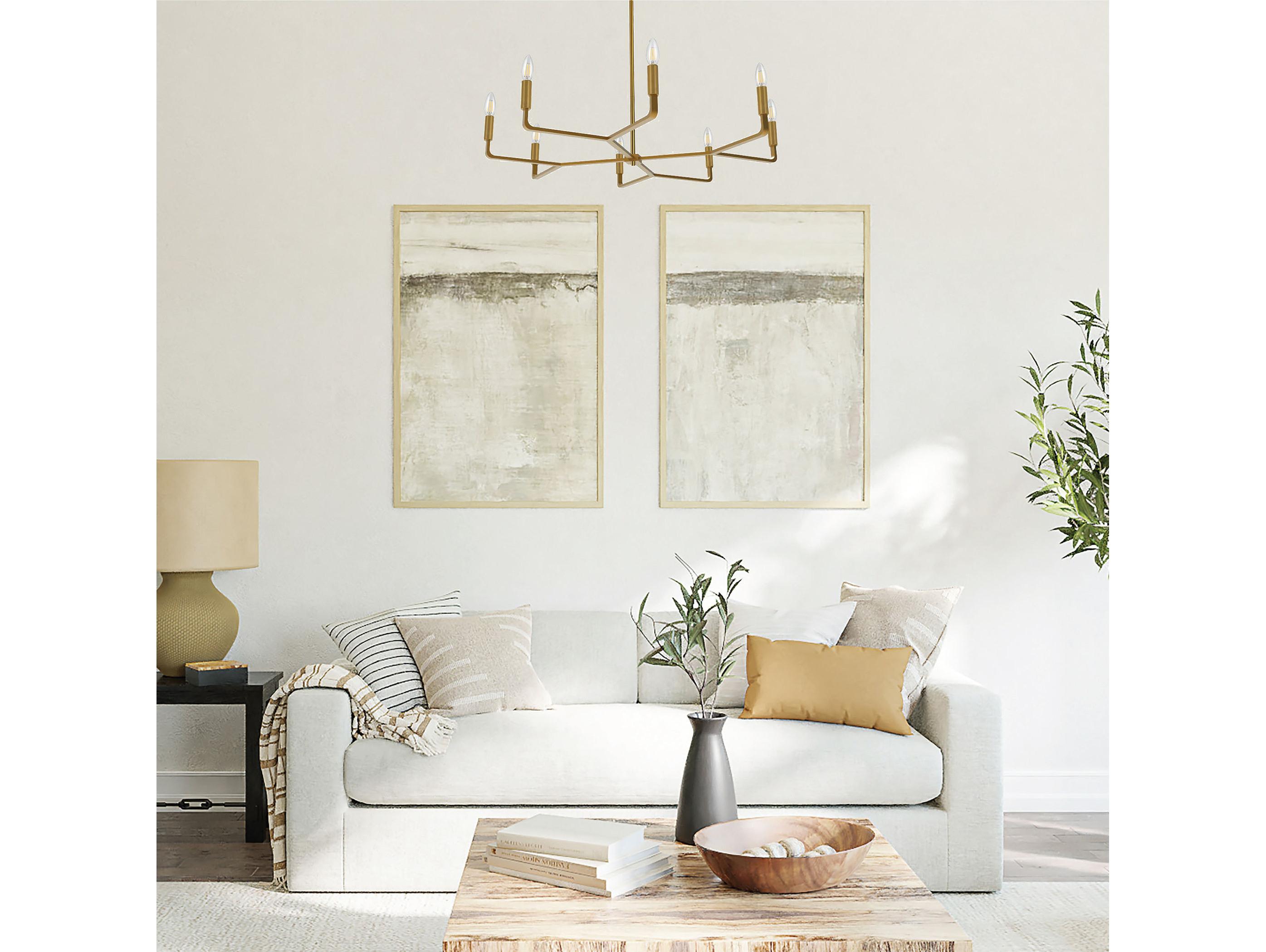 Dainolite Colette 8-Light Aged Brass Candelabra Chandelier