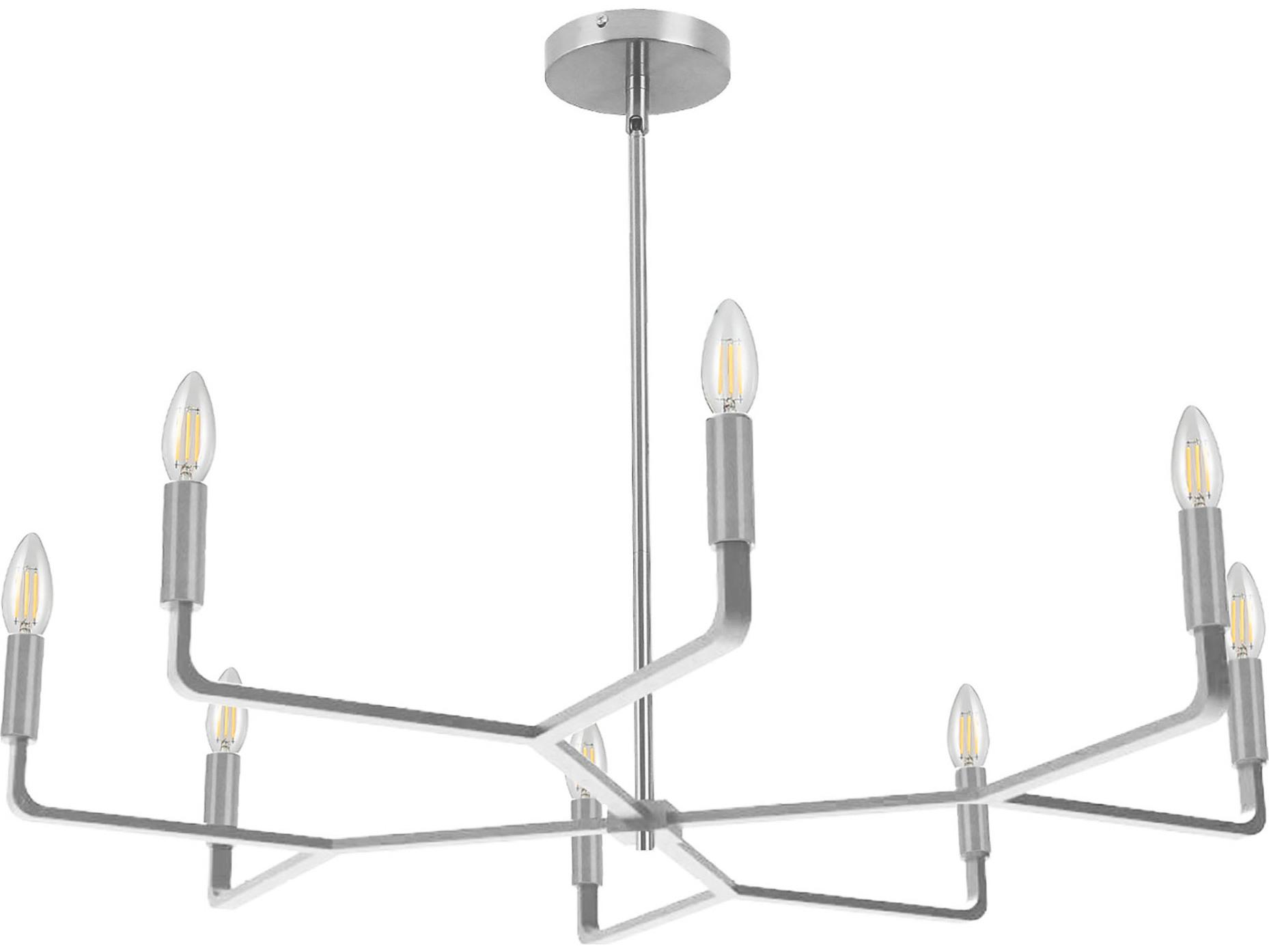 Dainolite Colette 8-Light Polished Chrome Candelabra Chandelier