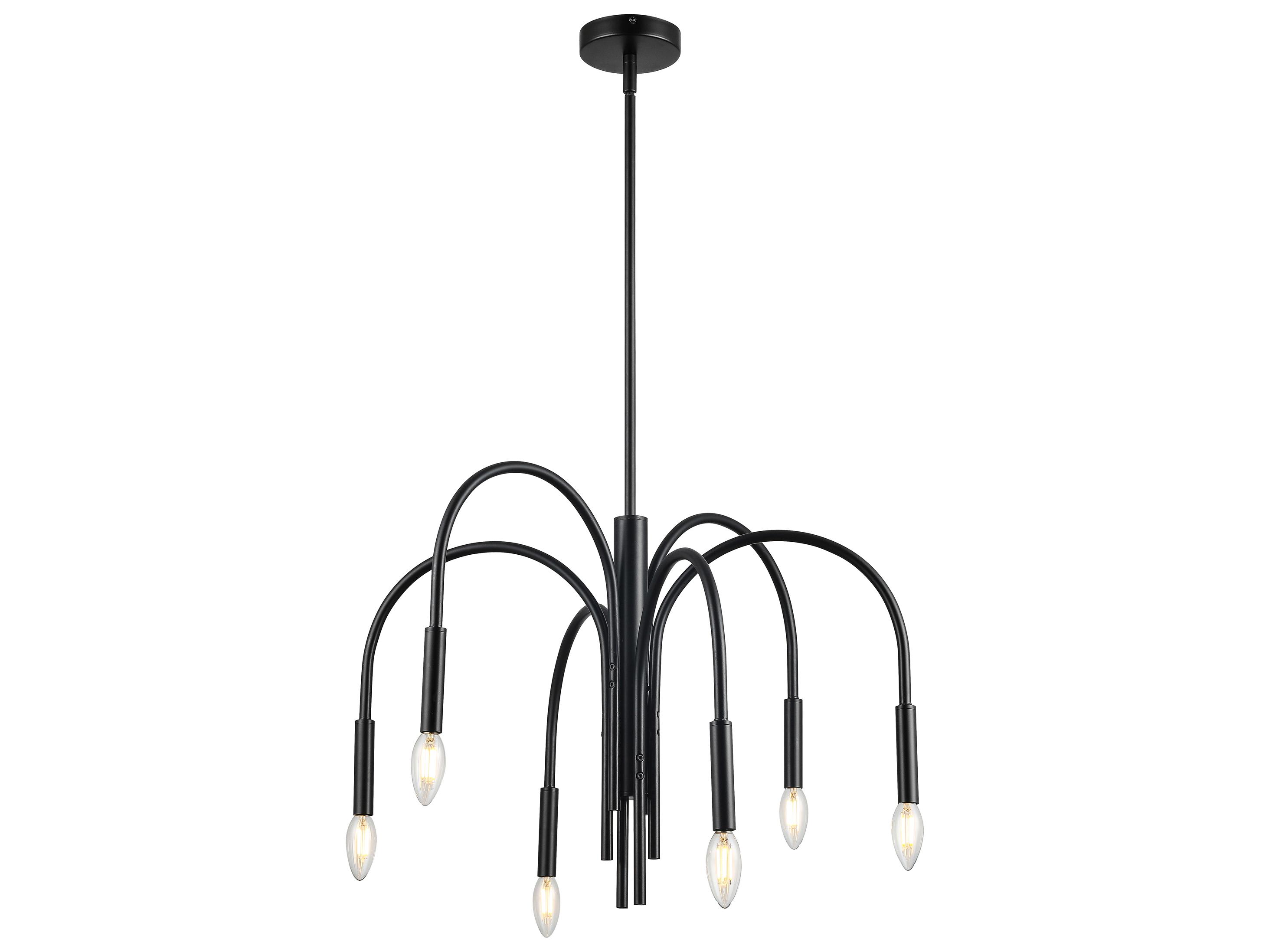 Dainolite Callway 6-Light Matte Black Chandelier