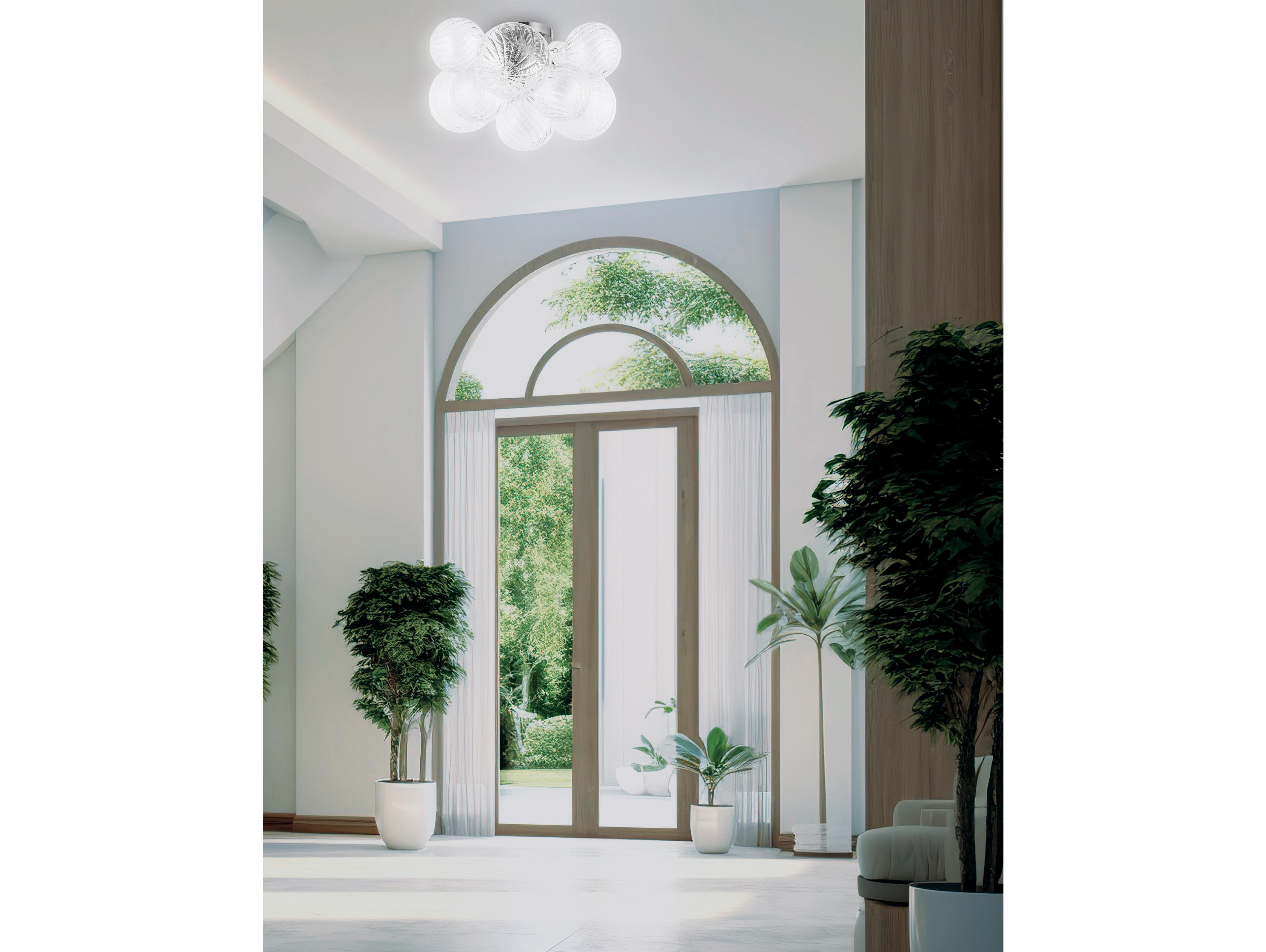 Dainolite Charlize 3-Light Polished Chrome Globe Flush Mount