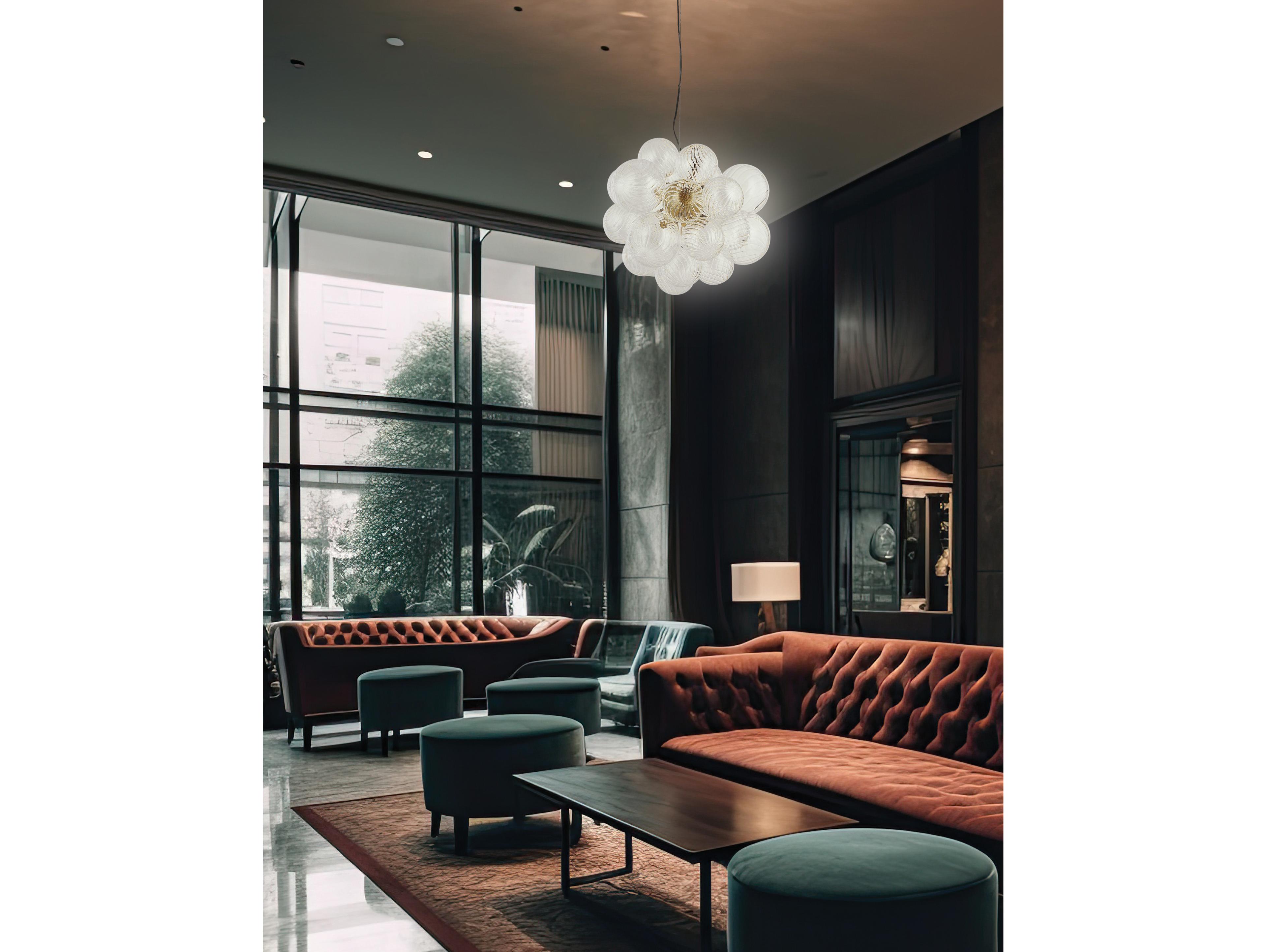 Dainolite Charlize 6-Light Aged Brass Globe Pendant