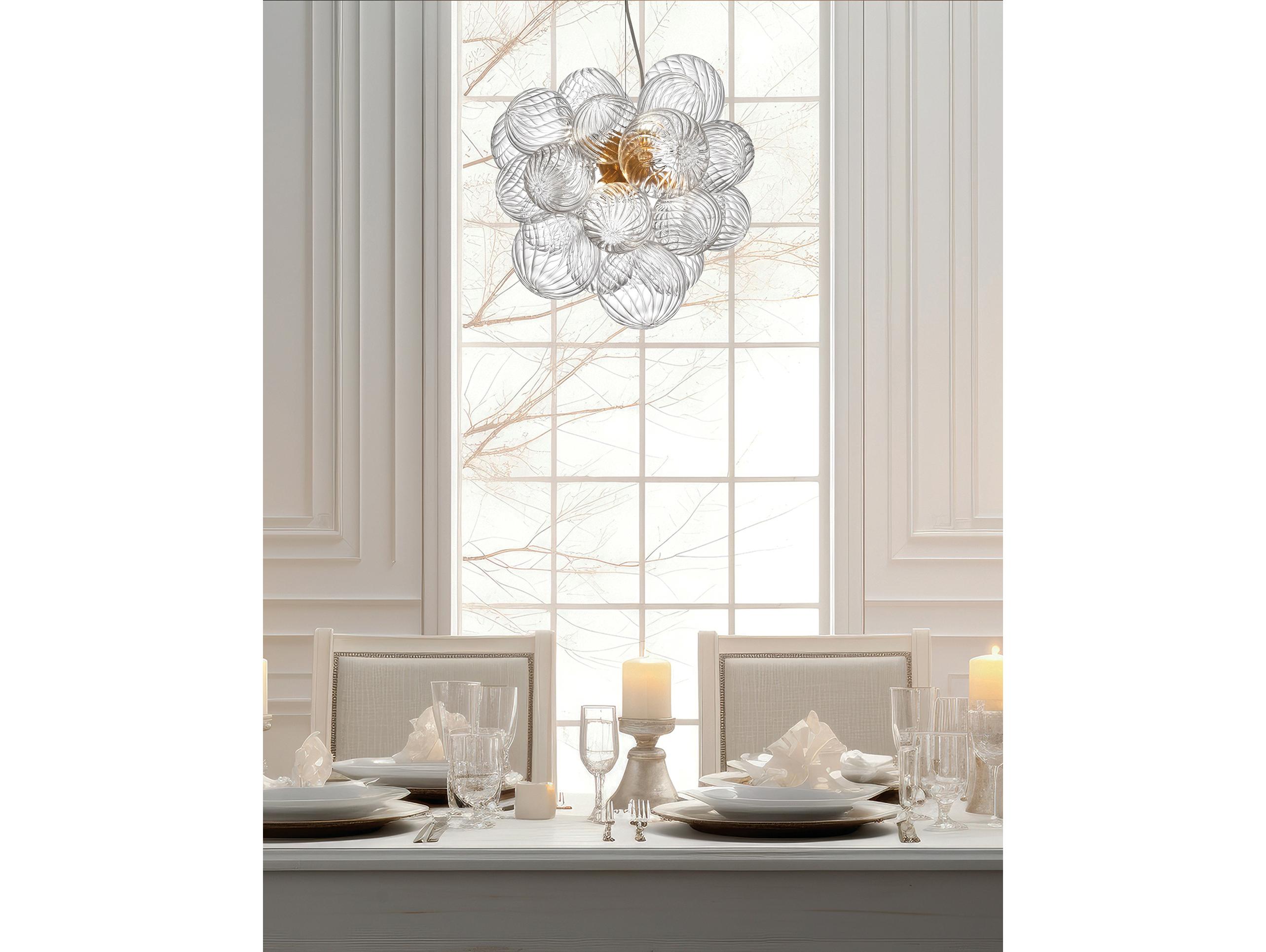 Dainolite Charlize 6-Light Aged Brass Globe Pendant