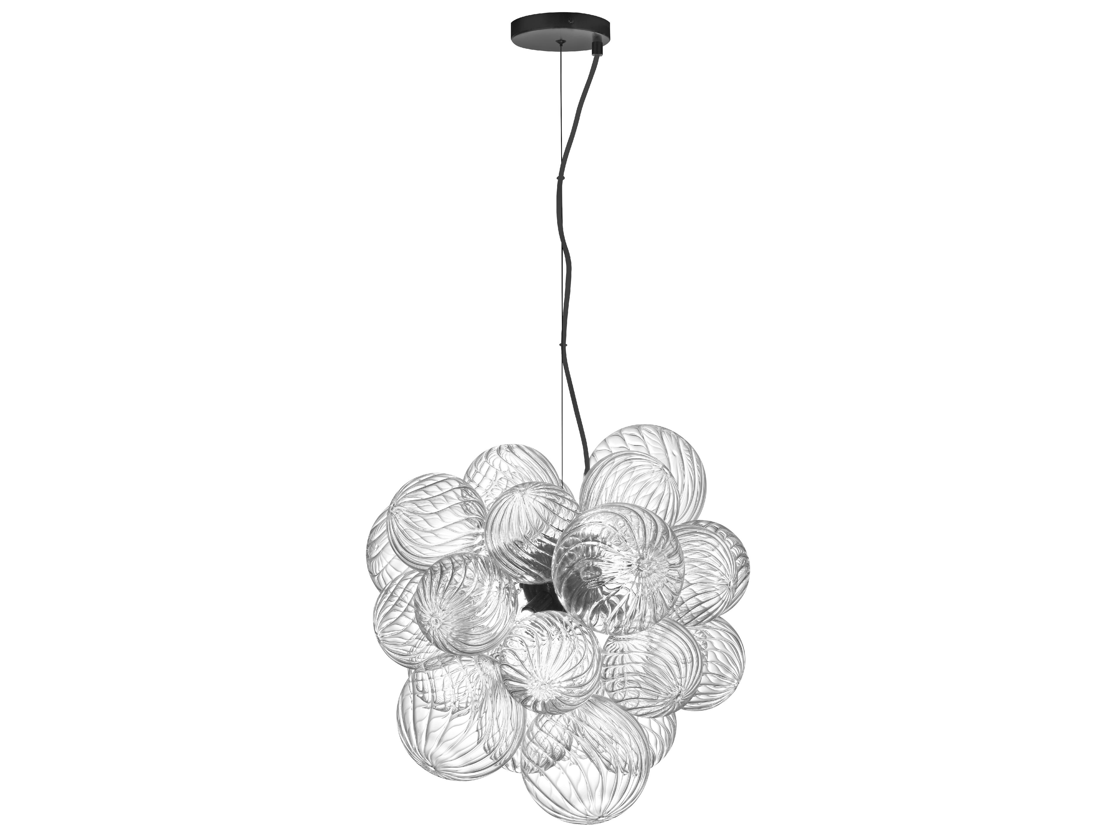 Dainolite Charlize 6-Light Matte Black Globe Pendant