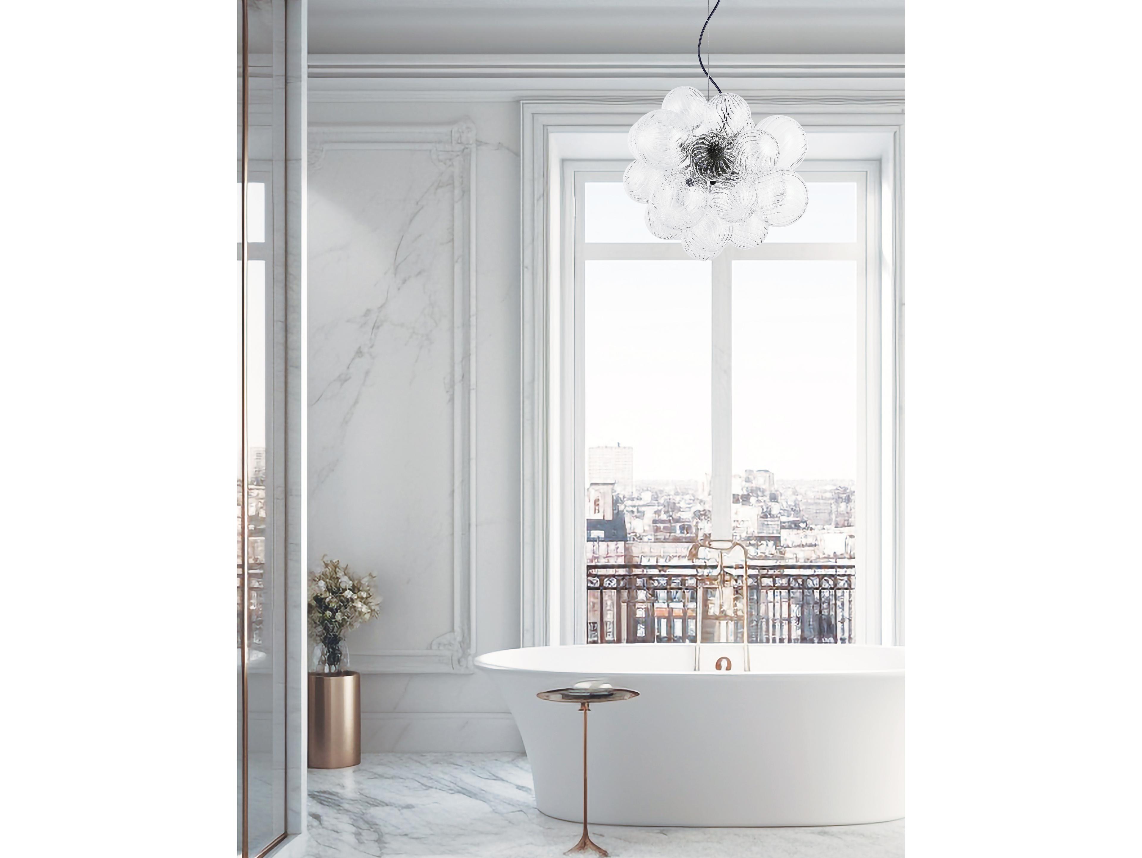 Dainolite Charlize 6-Light Matte Black Globe Pendant