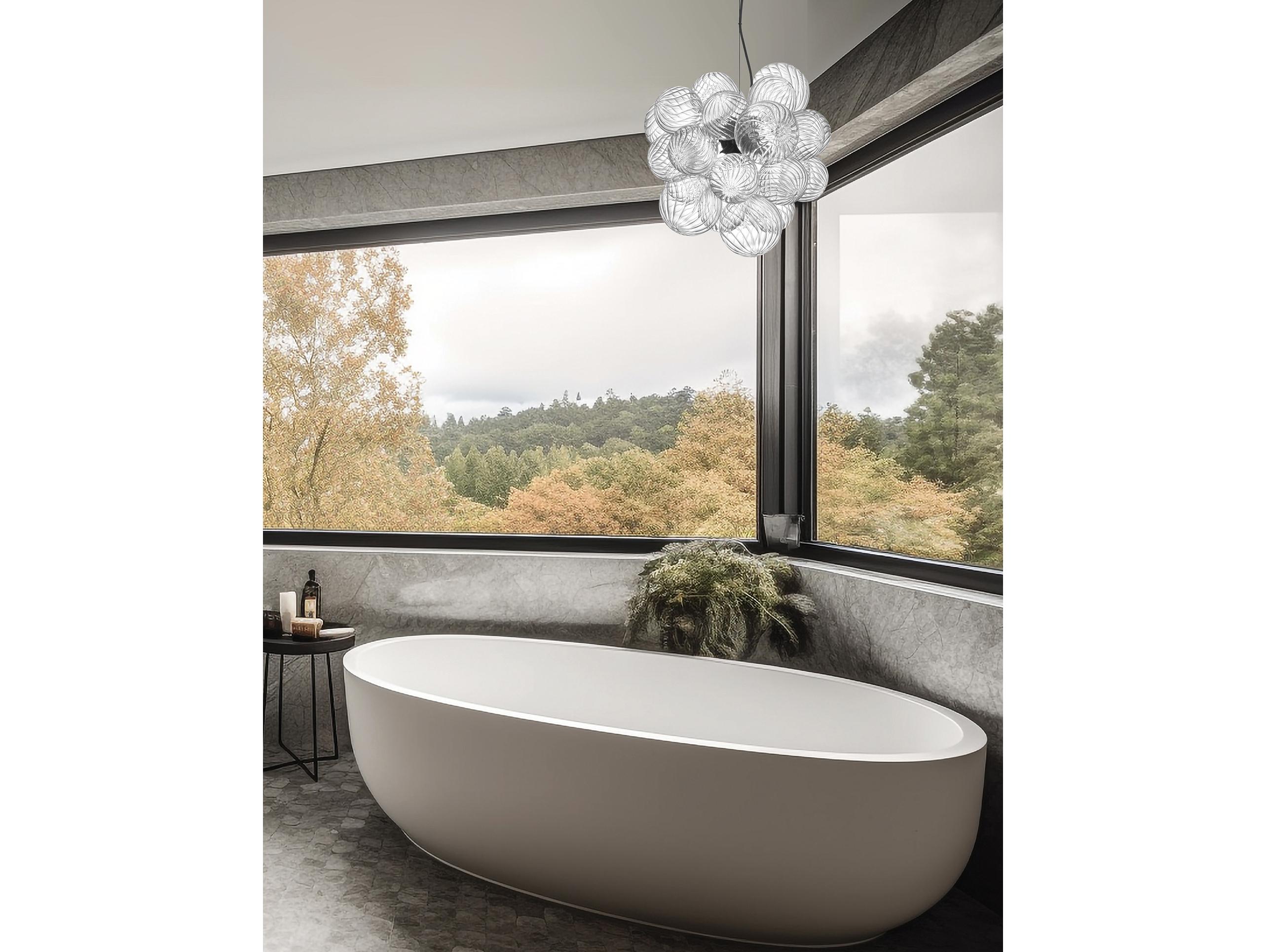 Dainolite Charlize 6-Light Matte Black Globe Pendant