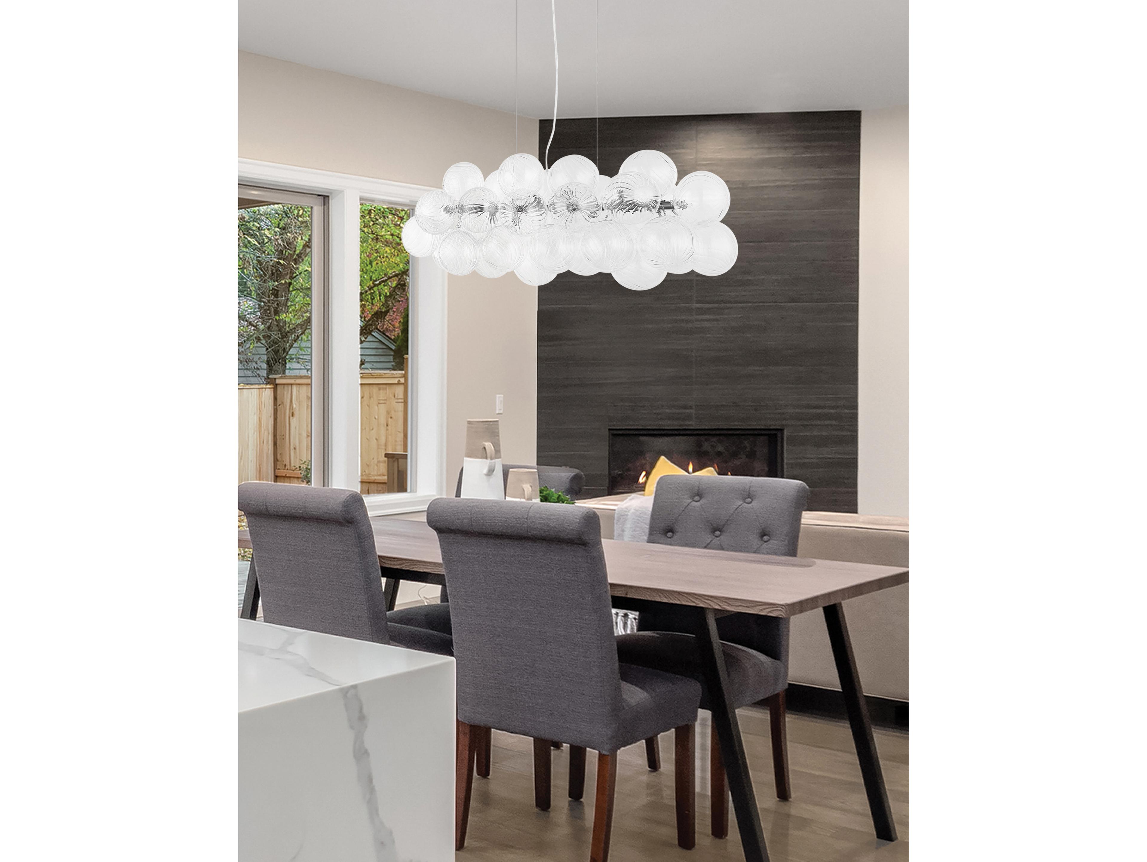 Dainolite Charlize 10-Light Polished Chrome Globe Island Pendant