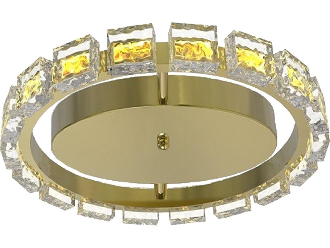 Dainolite Camila 1-Light Aged Brass Round Flush Mount