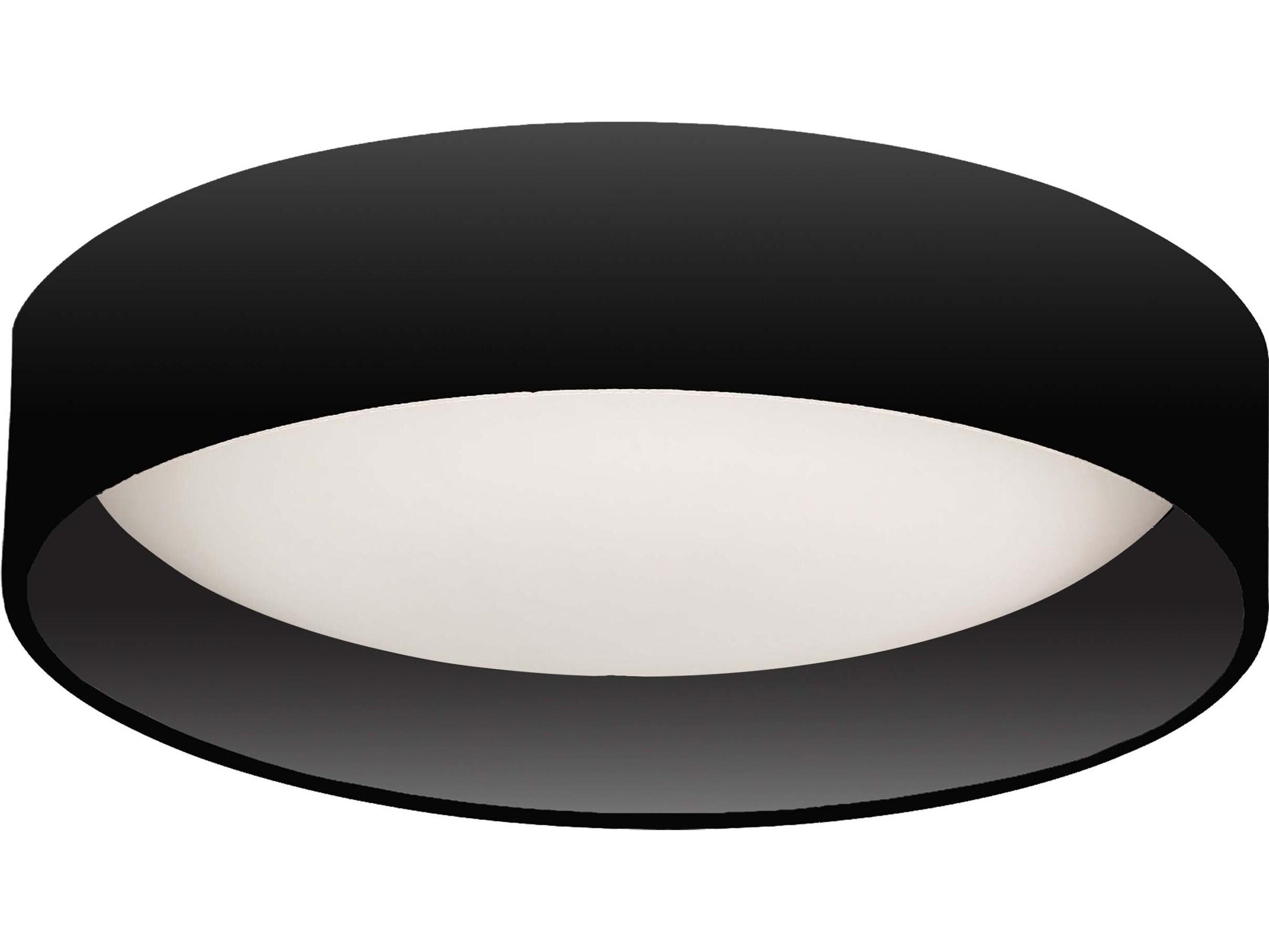 Dainolite Carmen 1-Light Matte Black Round Flush Mount