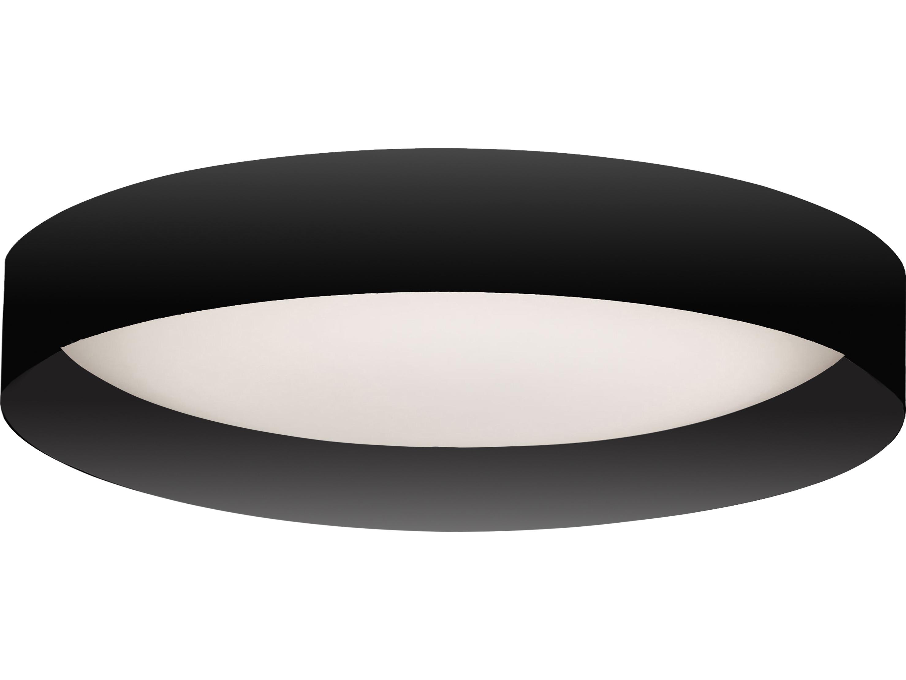 Dainolite Carmen 1-Light Matte Black Round Flush Mount
