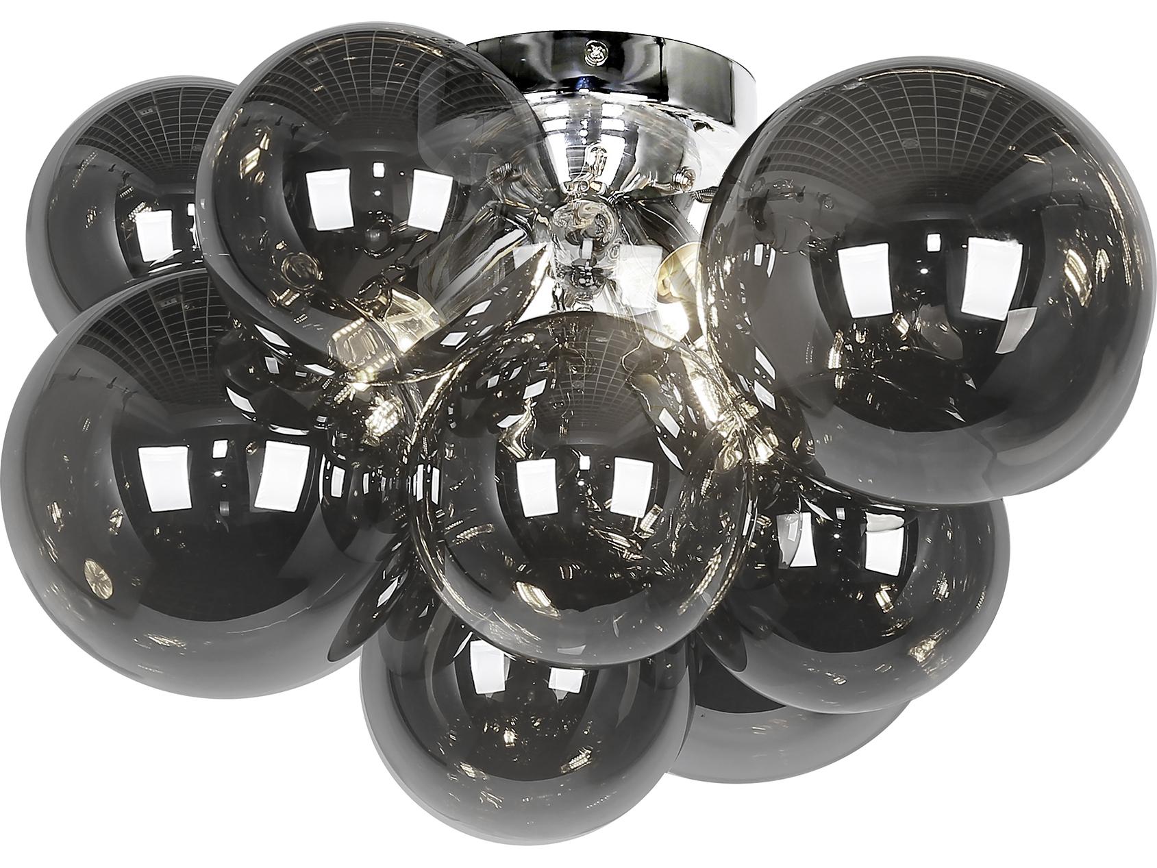 Dainolite Comet 3-Light Polished Chrome Globe Flush Mount