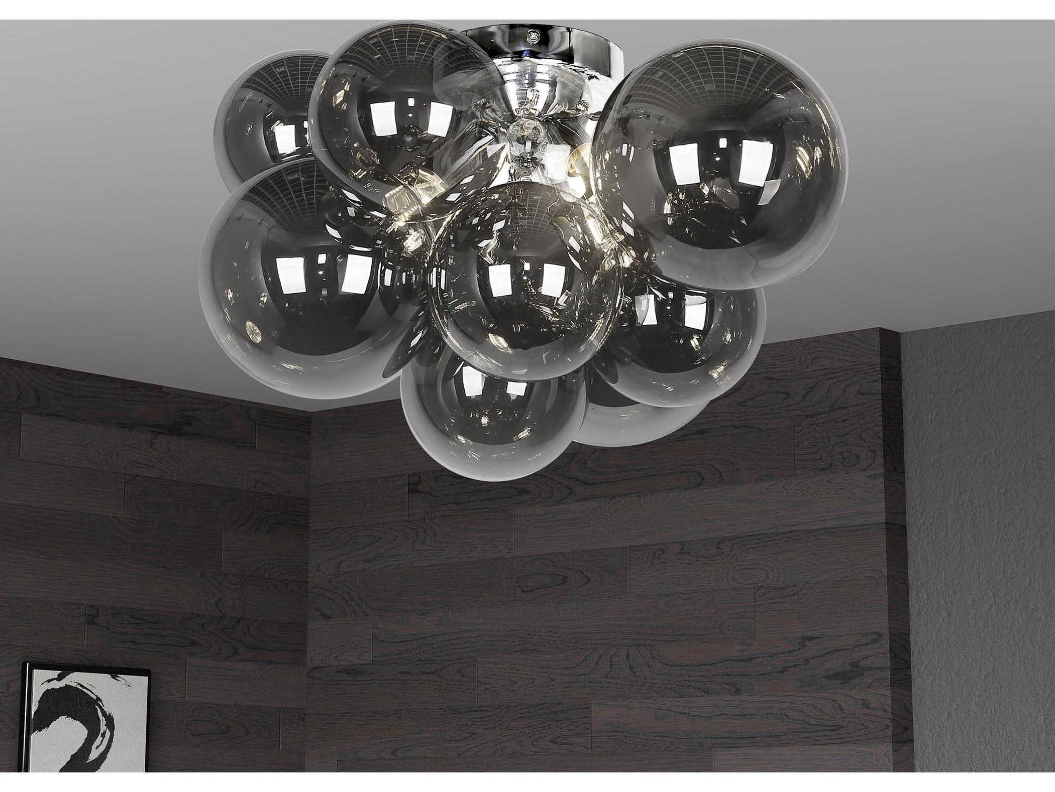 Dainolite Comet 3-Light Polished Chrome Globe Flush Mount