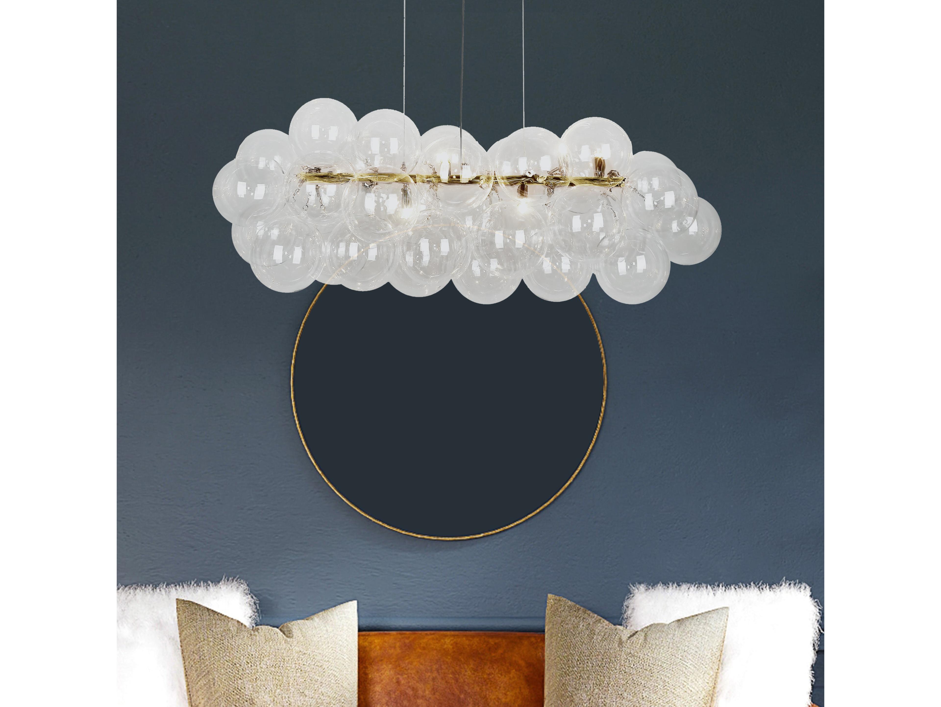 Dainolite Comet 10-Light Aged Brass Globe Island Pendant