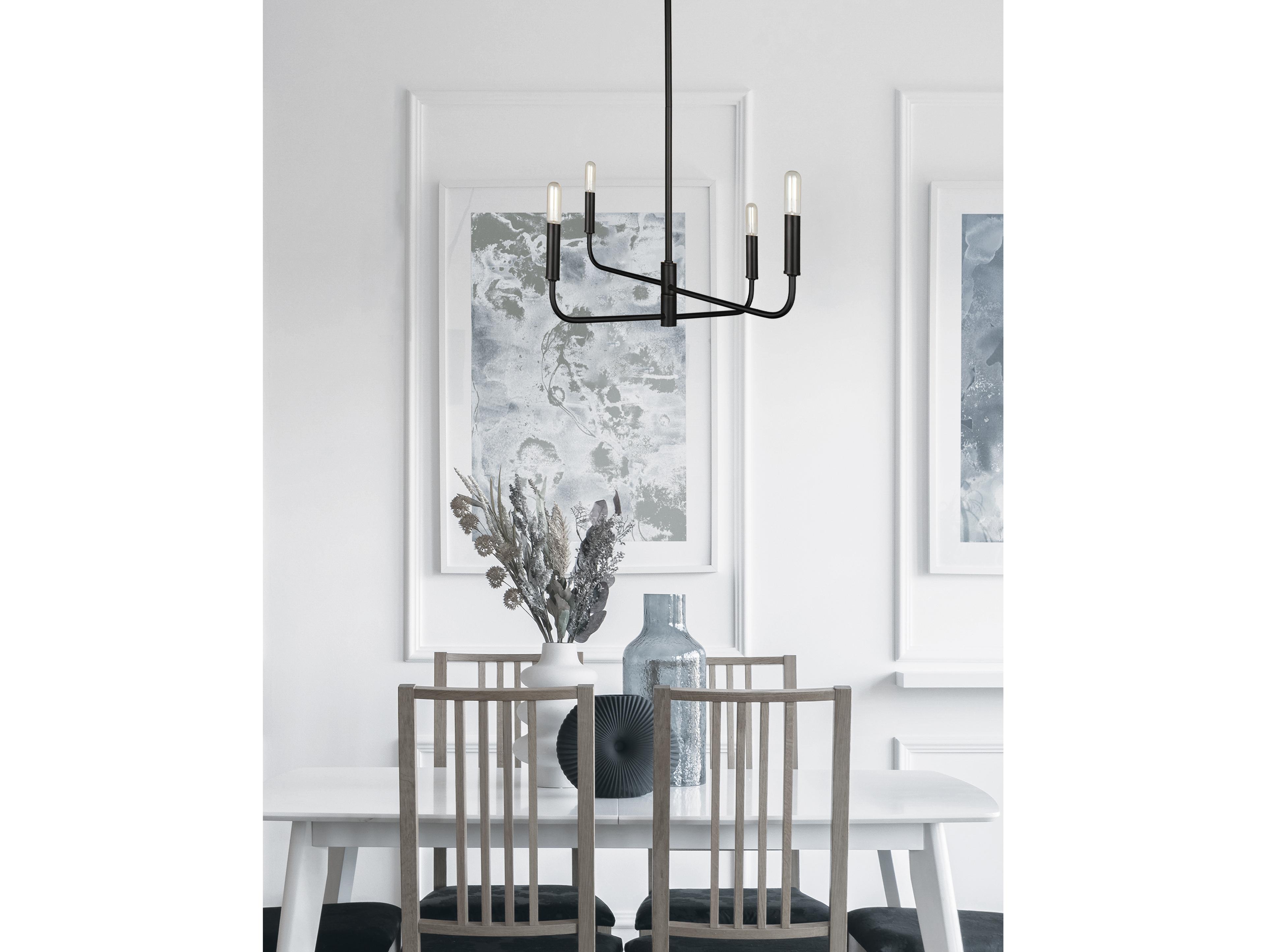 Dainolite Catalina 4-Light Matte Black Chandelier