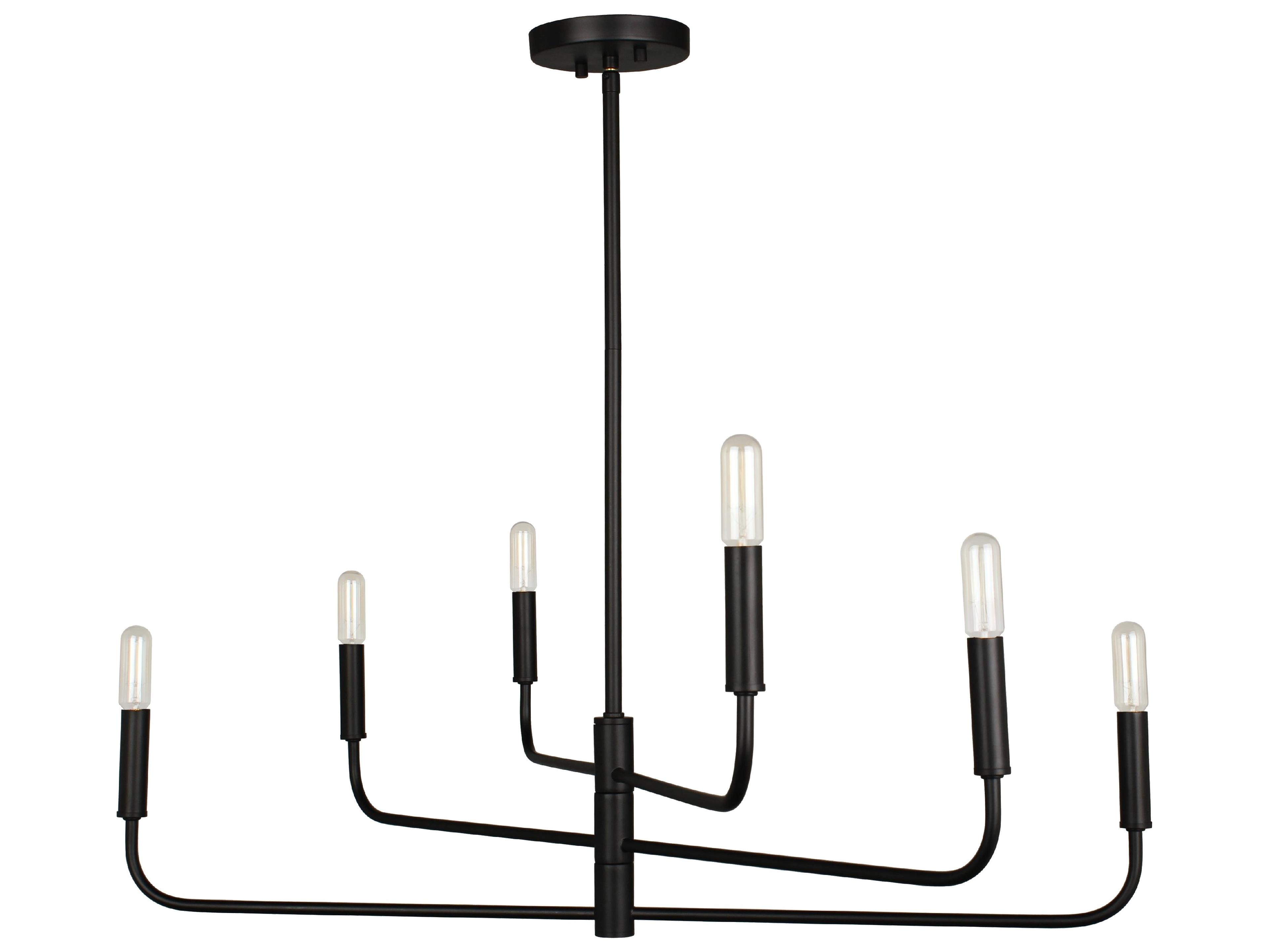 Dainolite Catalina 6-Light Matte Black Chandelier