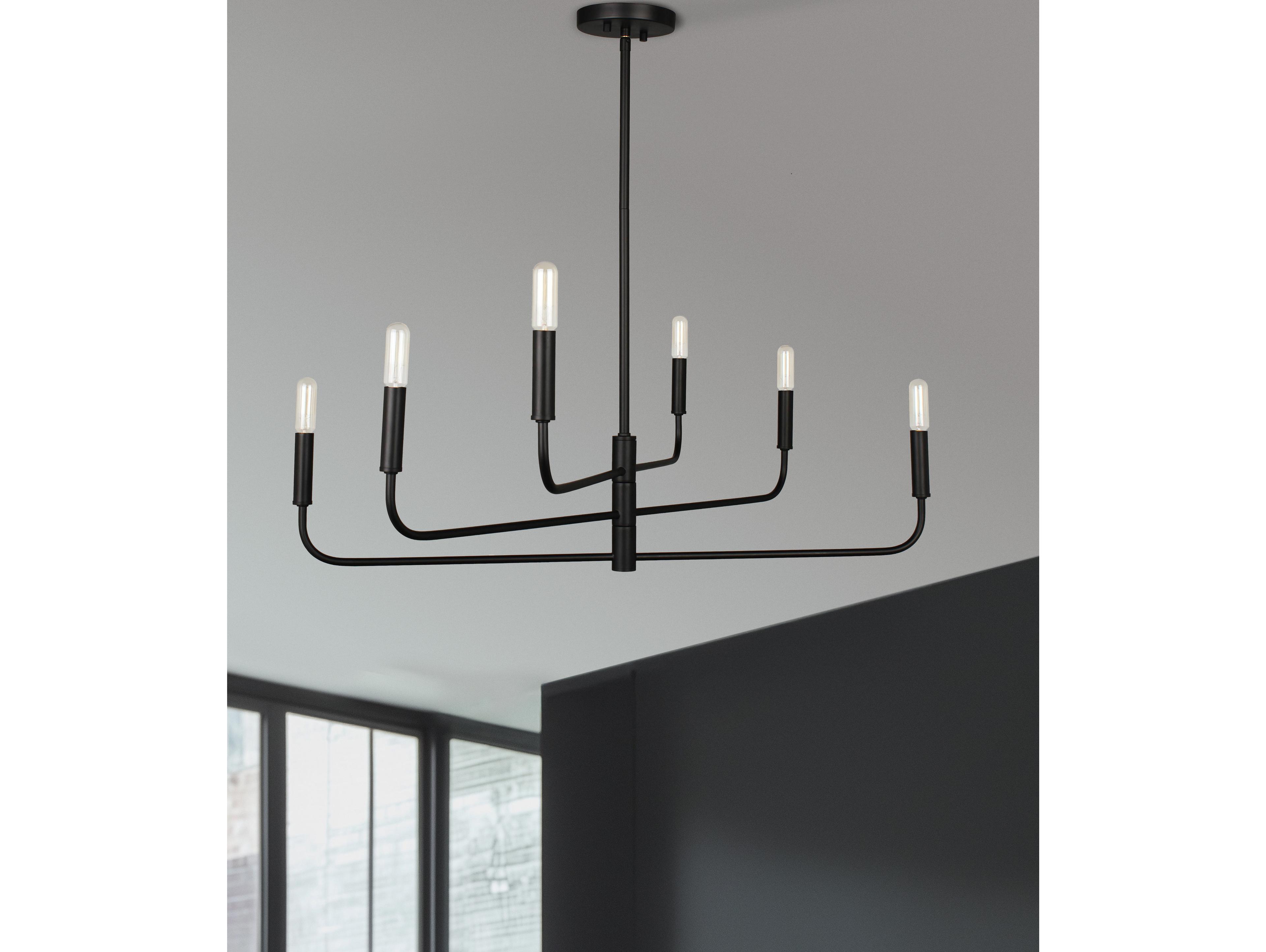 Dainolite Catalina 6-Light Matte Black Chandelier