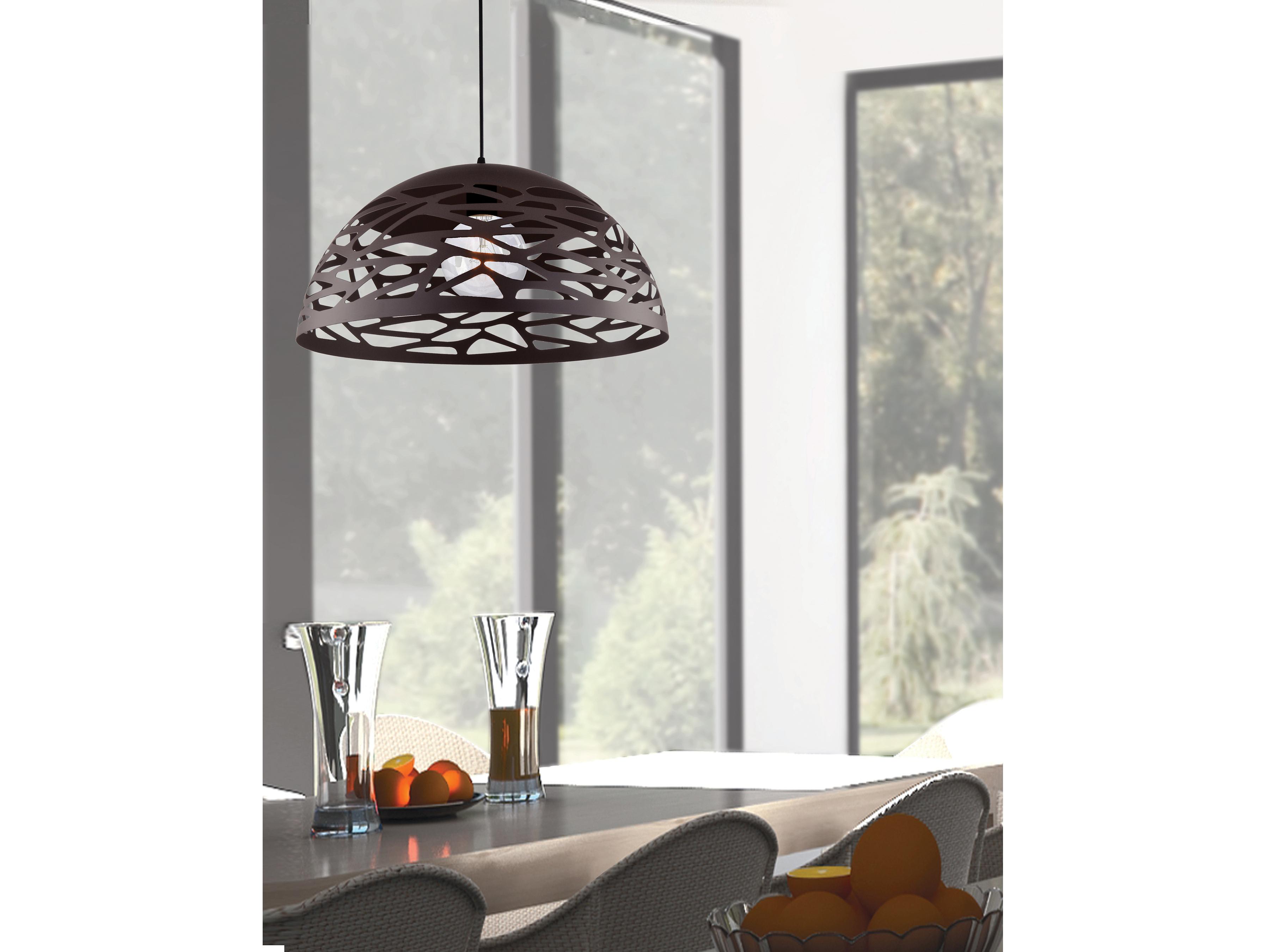 Dainolite Coral 1-Light Matte Black Dome Pendant