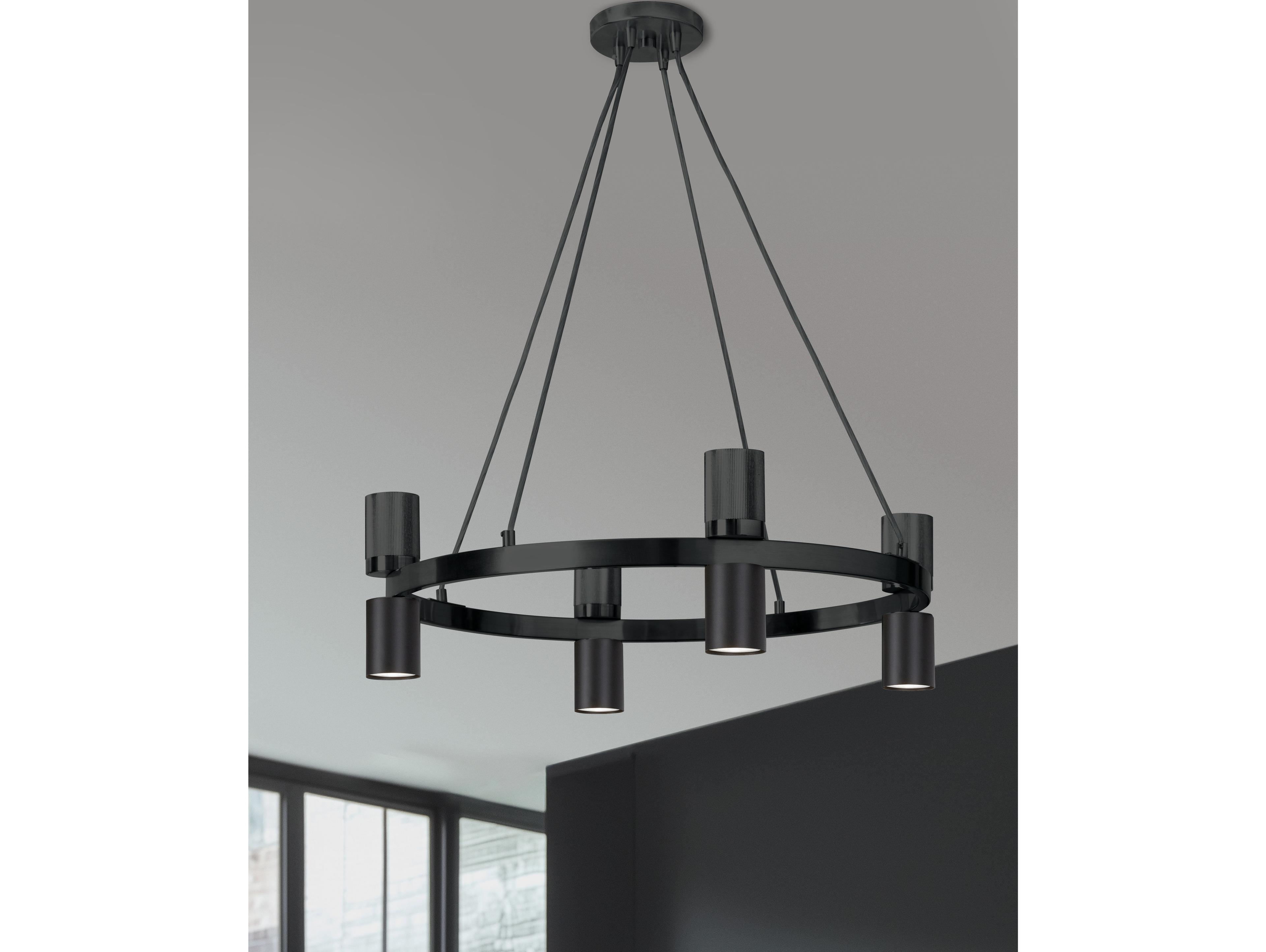 Dainolite Cerelia 8-Light Matte Black Geometric Chandelier