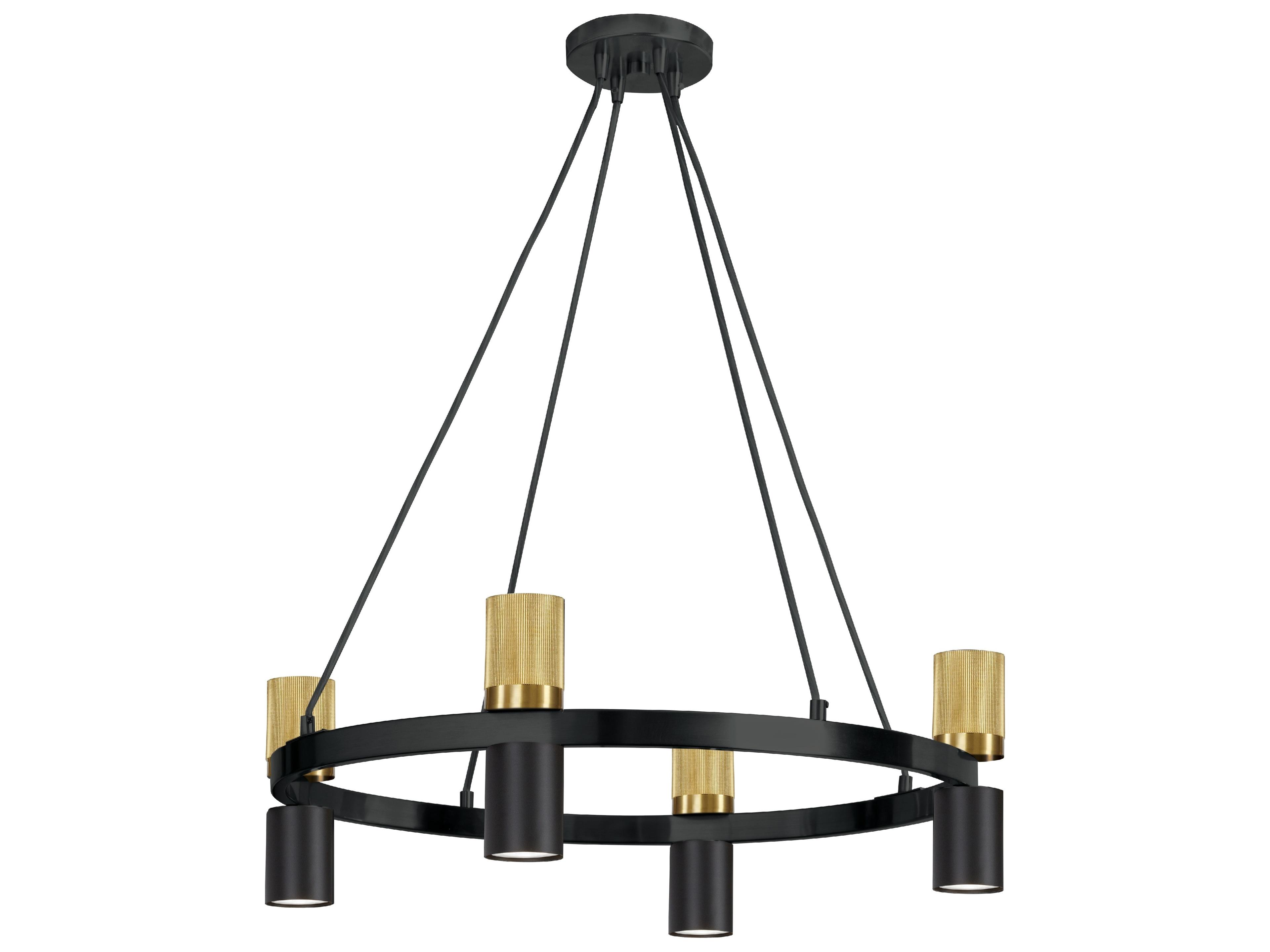 Dainolite Cerelia 8-Light Matte Black Aged Brass Geometric Chandelier