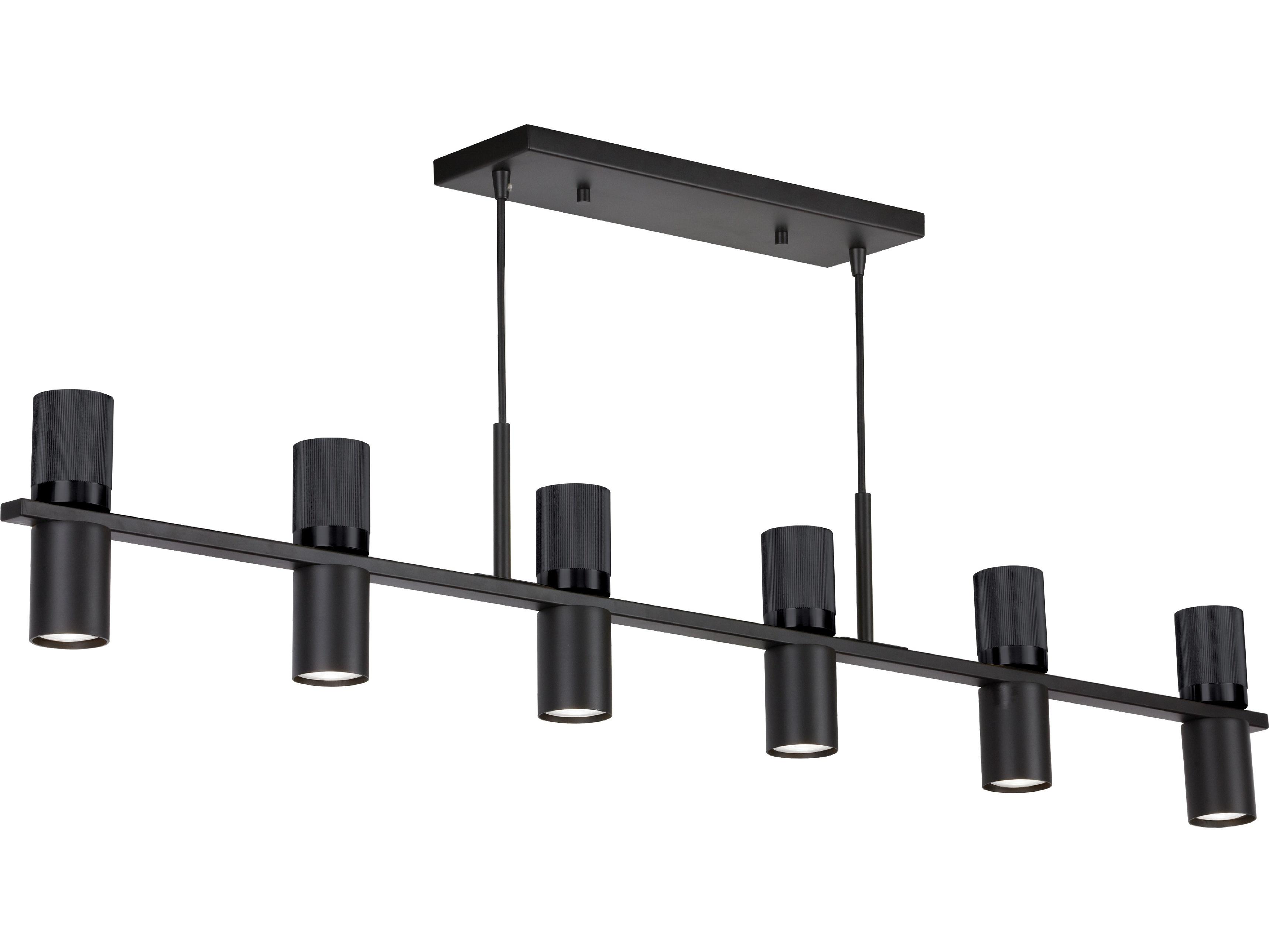 Dainolite Cerelia 12-Light Matte Black Cylinder Island Pendant