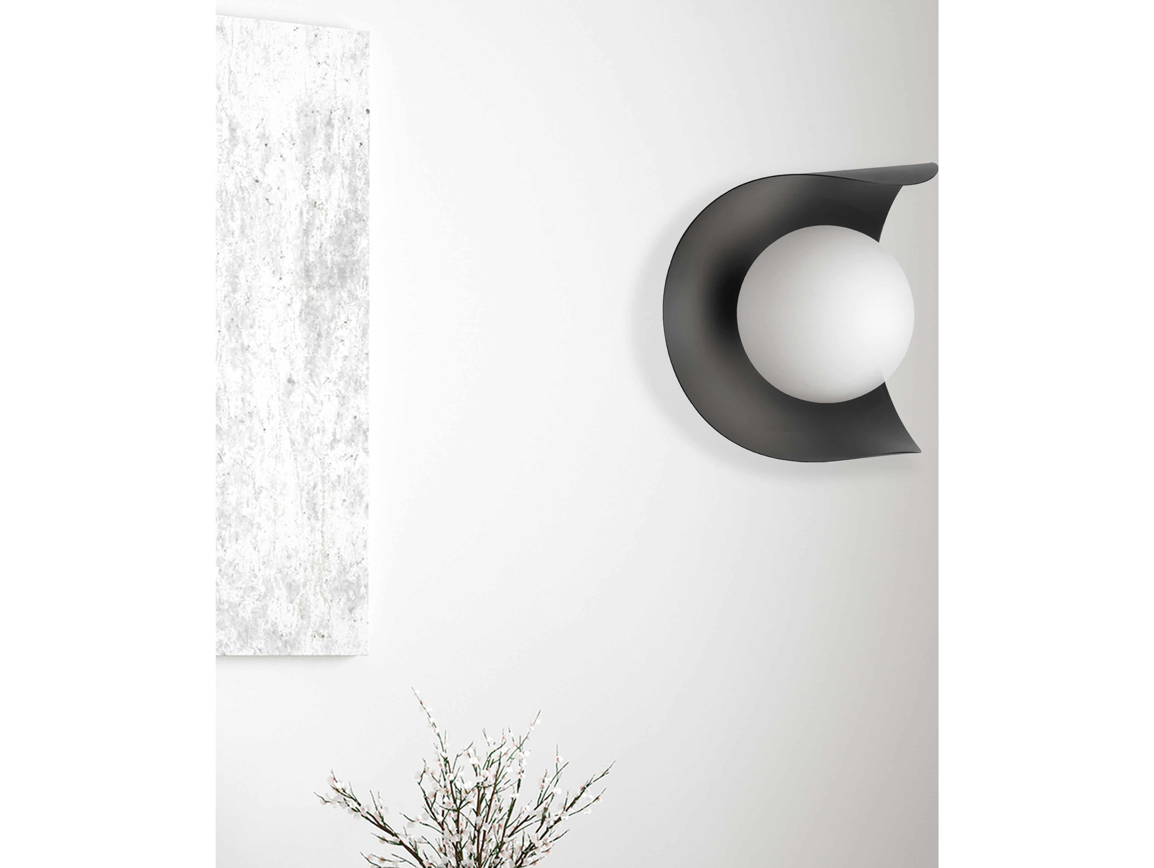 Dainolite Crescent 1-Light Matte Black Wall Sconce