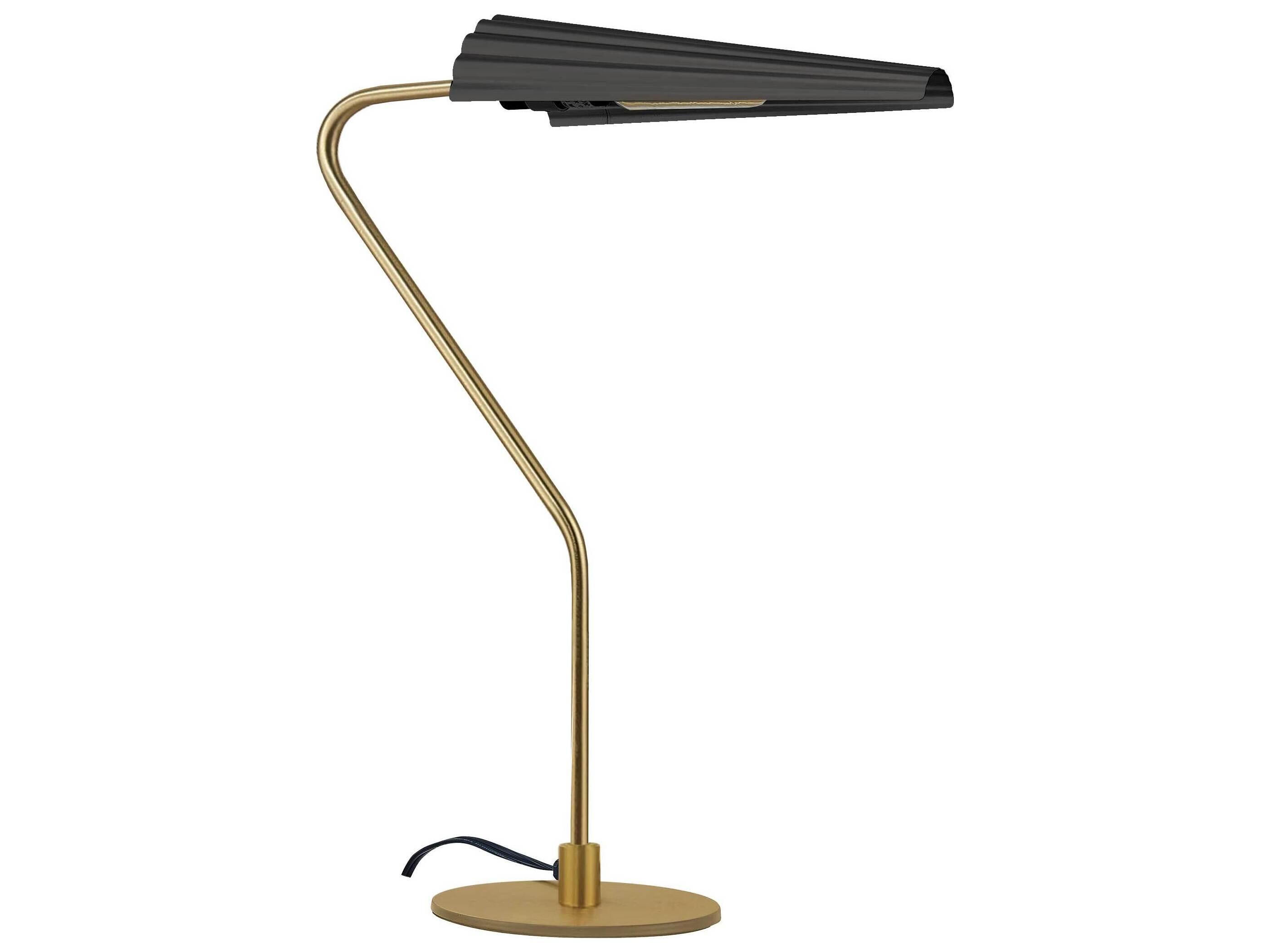 Dainolite Cassie Aged Brass Matte Black Table Lamp