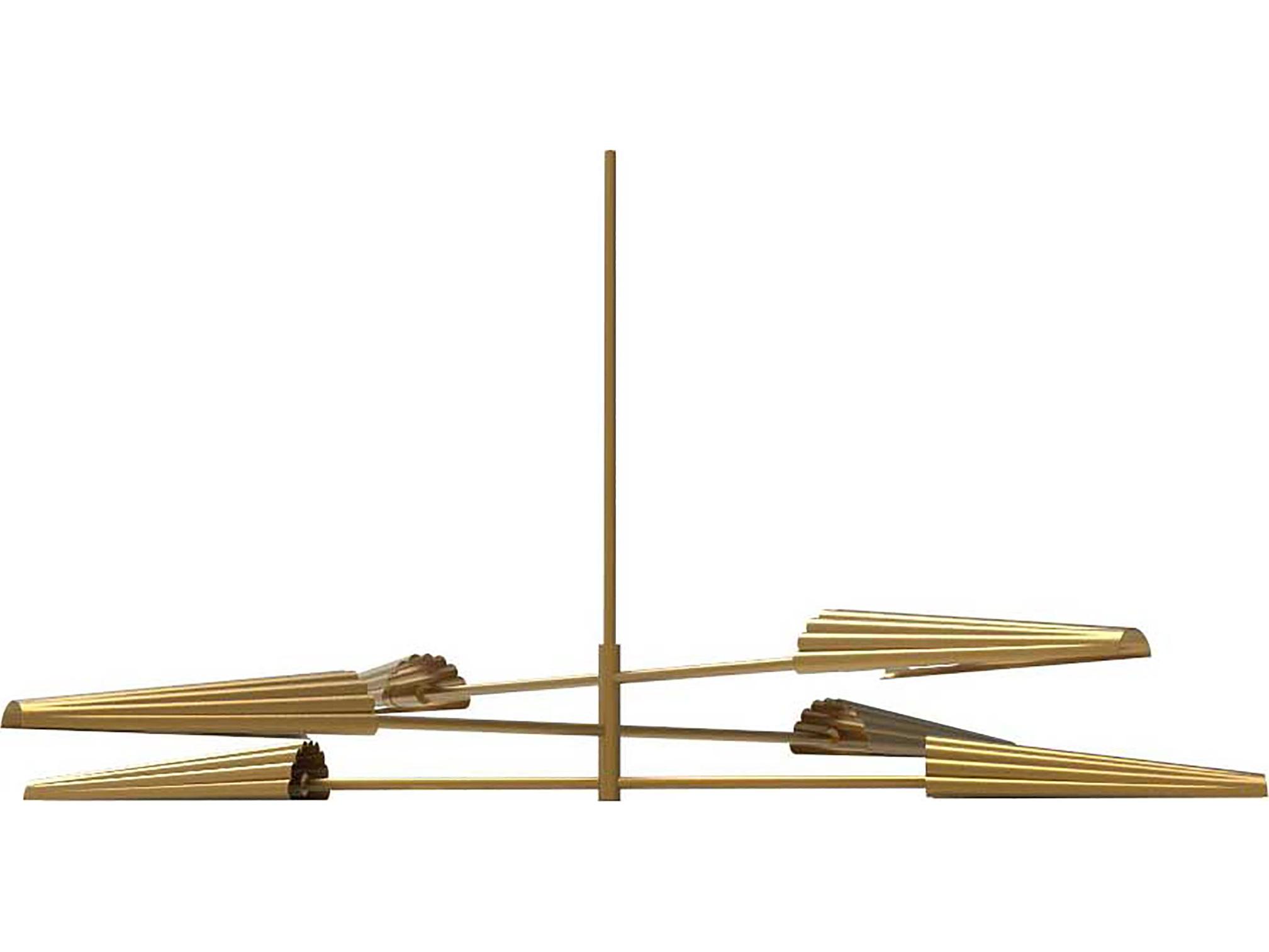 Dainolite Cassie 6-Light Aged Brass Linear Tiered Chandelier