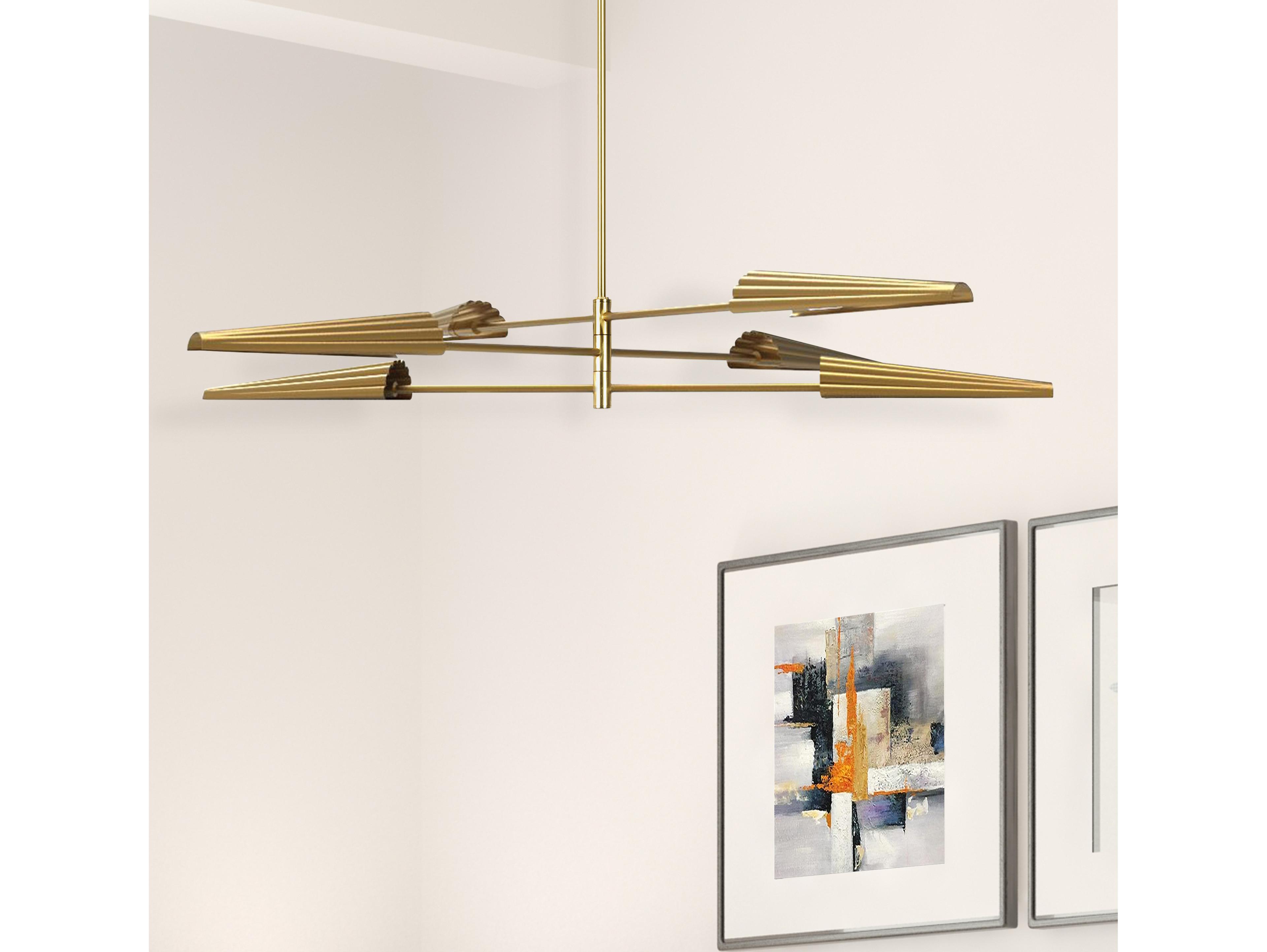 Dainolite Cassie 6-Light Aged Brass Linear Tiered Chandelier