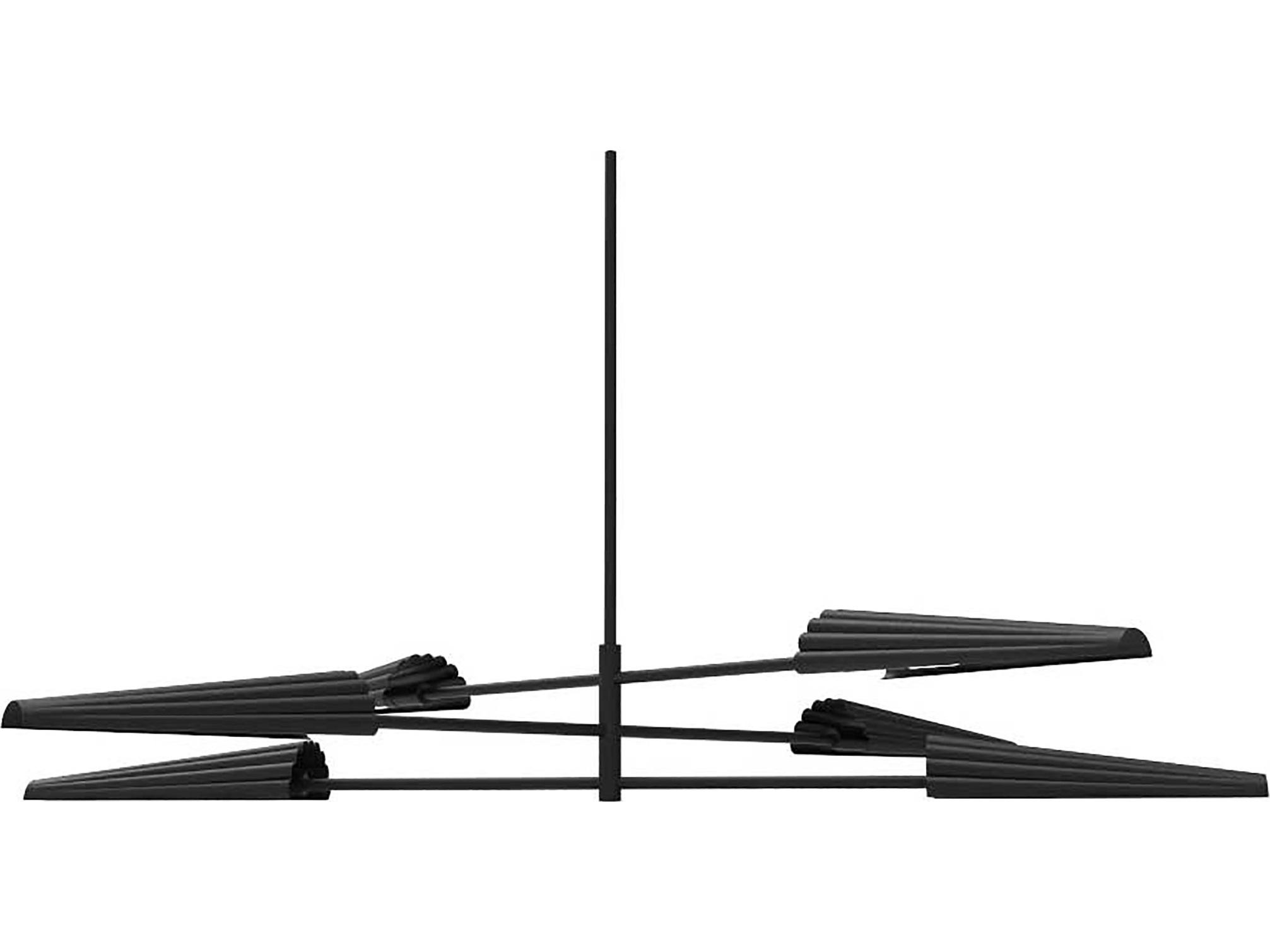 Dainolite Cassie 6-Light Matte Black Linear Tiered Chandelier