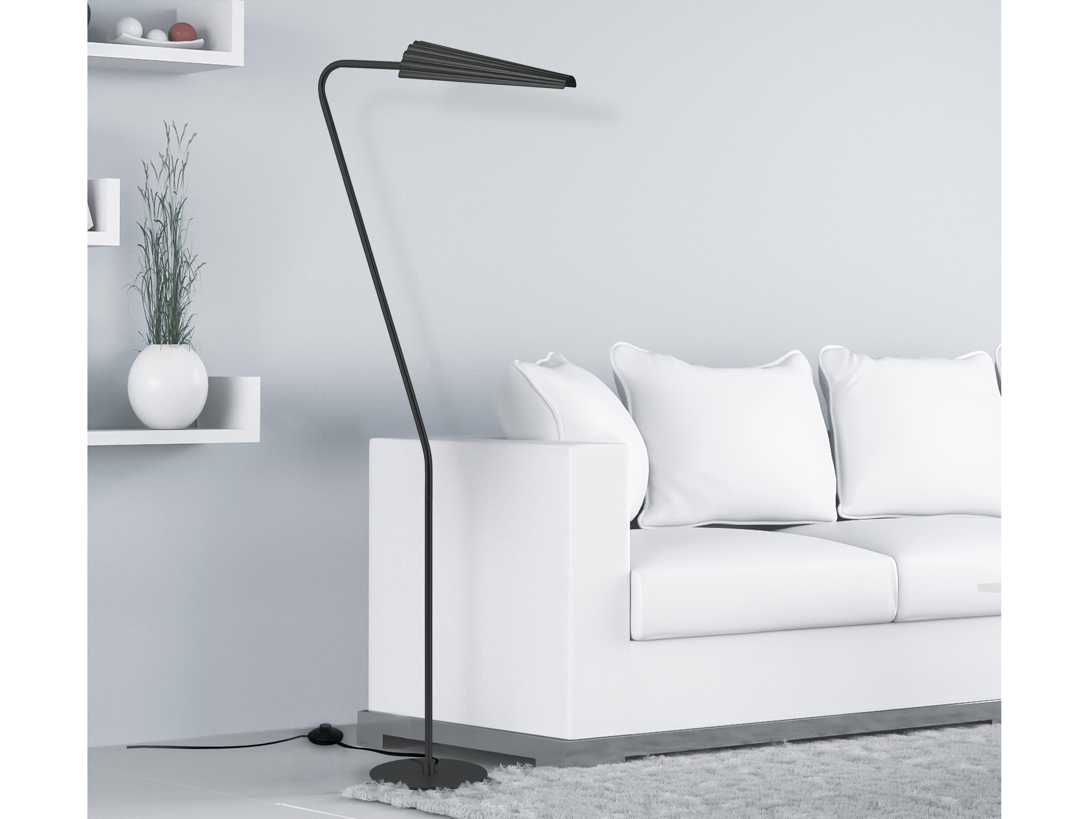 Dainolite Cassie Matte Black Floor Lamp