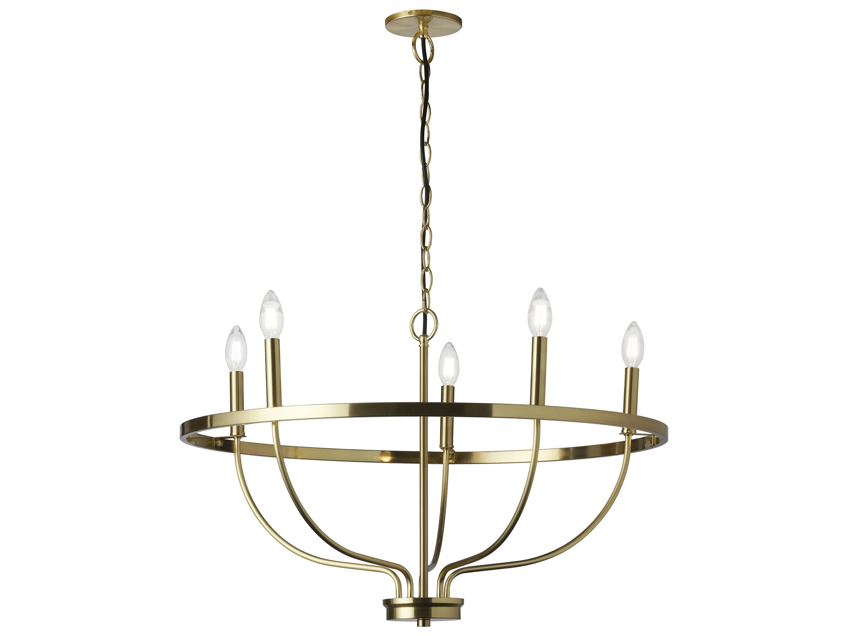 Dainolite Cesar 5-Light Aged Brass Candelabra Chandelier