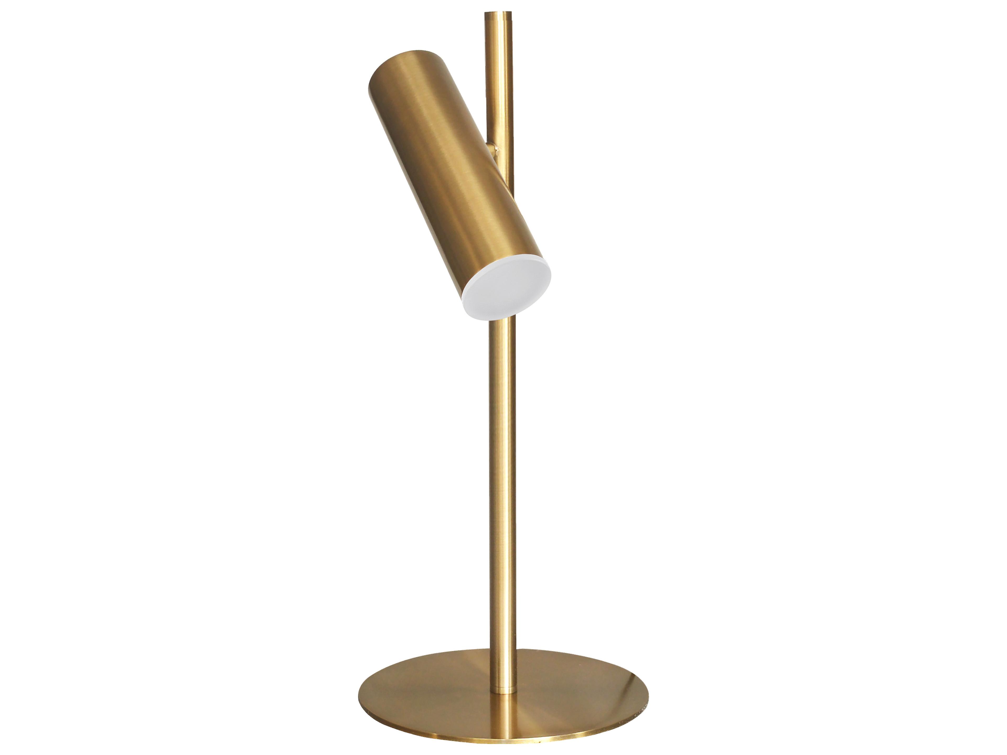 Dainolite Constance Aged Brass Frosted Acrylic Table Lamp