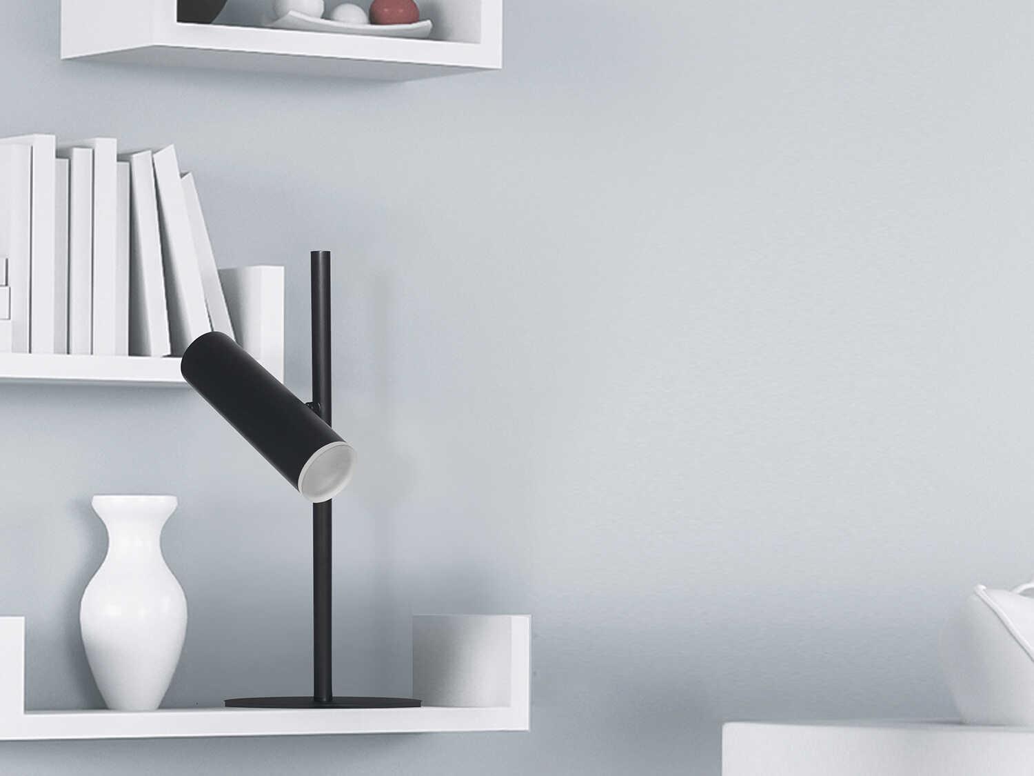 Dainolite Constance Matte Black Frosted Acrylic Table Lamp