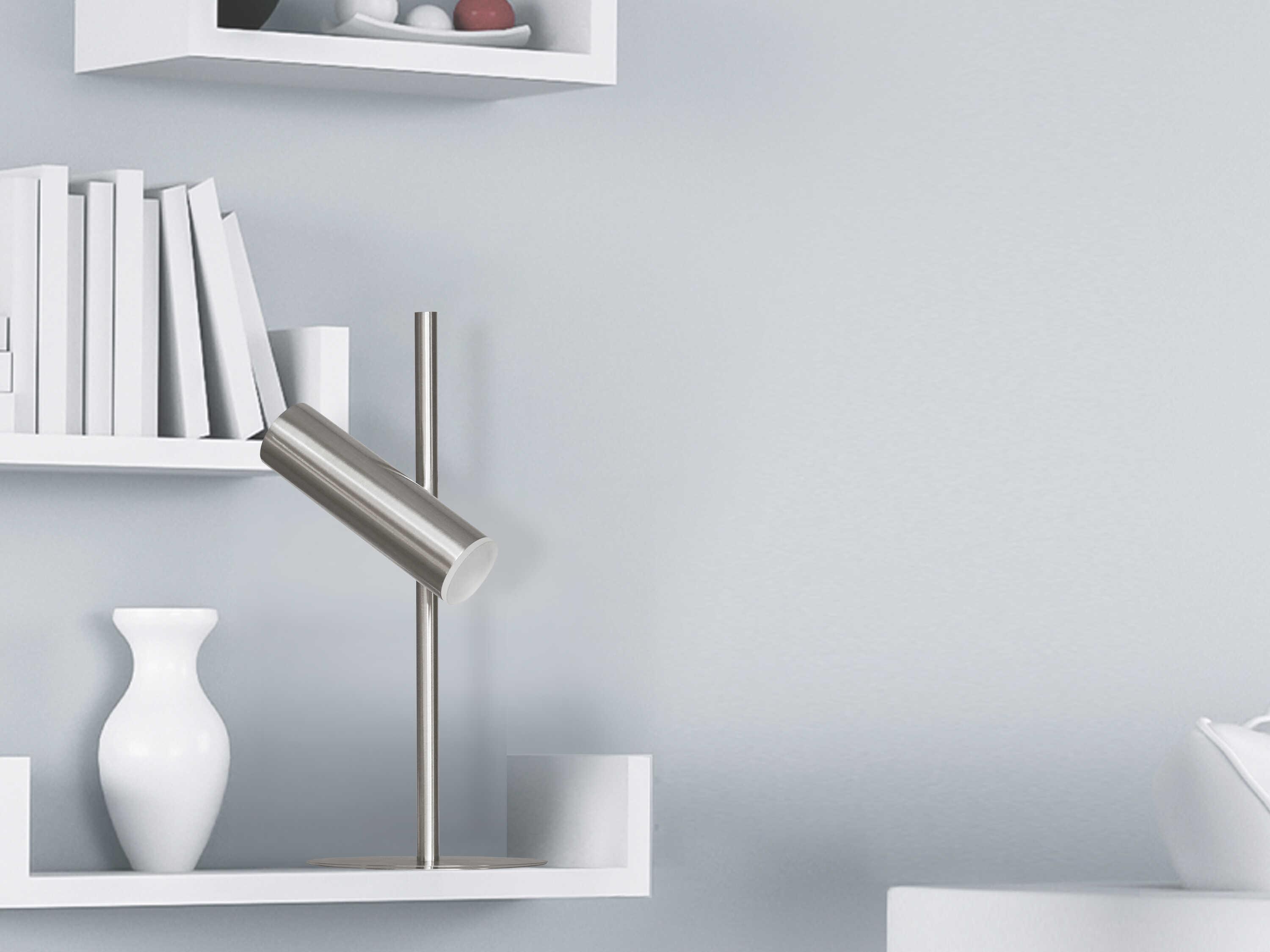 Dainolite Constance Satin Chrome Frosted Acrylic Table Lamp