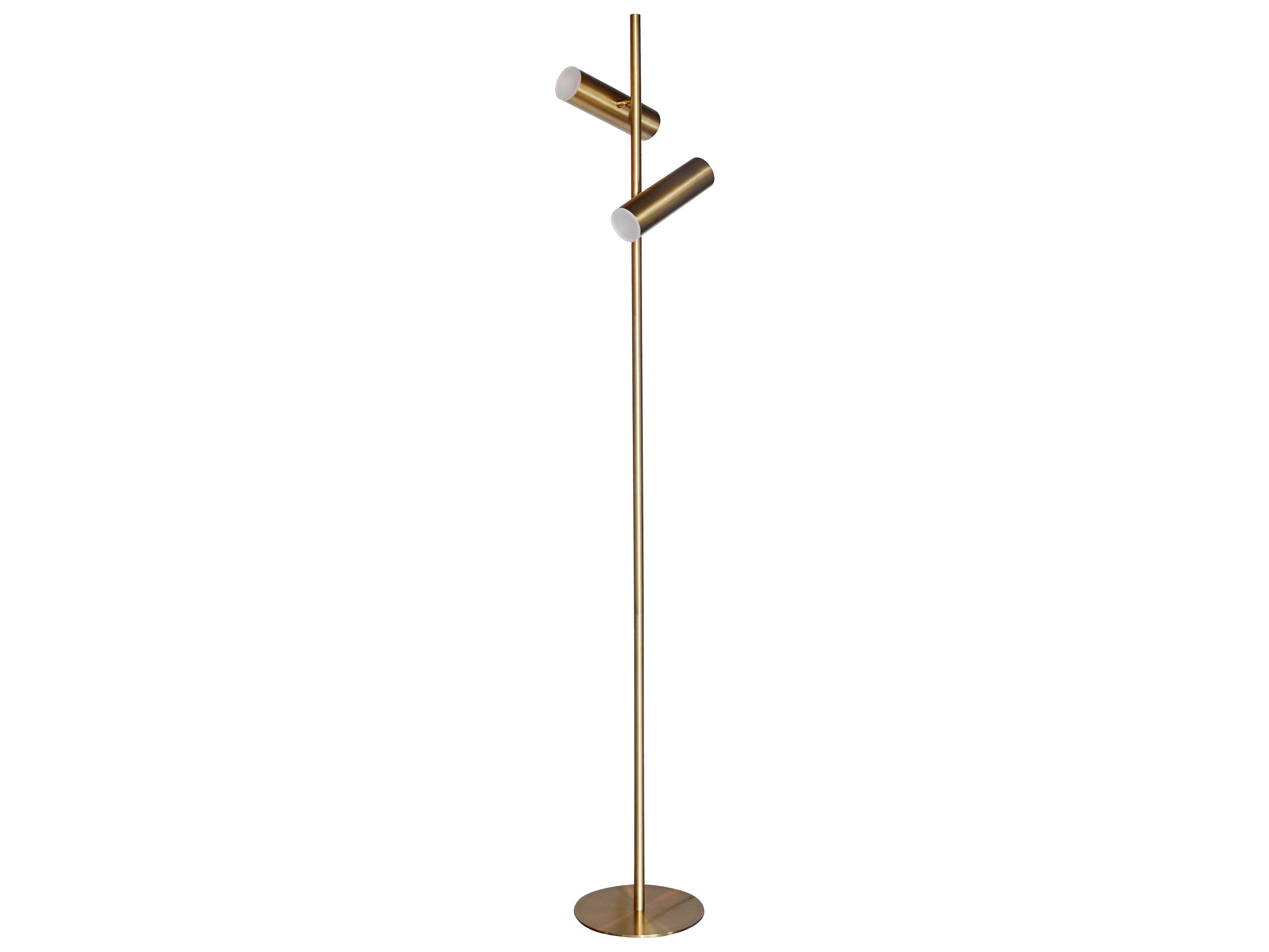 Dainolite Constance Aged Brass Frosted Acrylic Floor Lamp