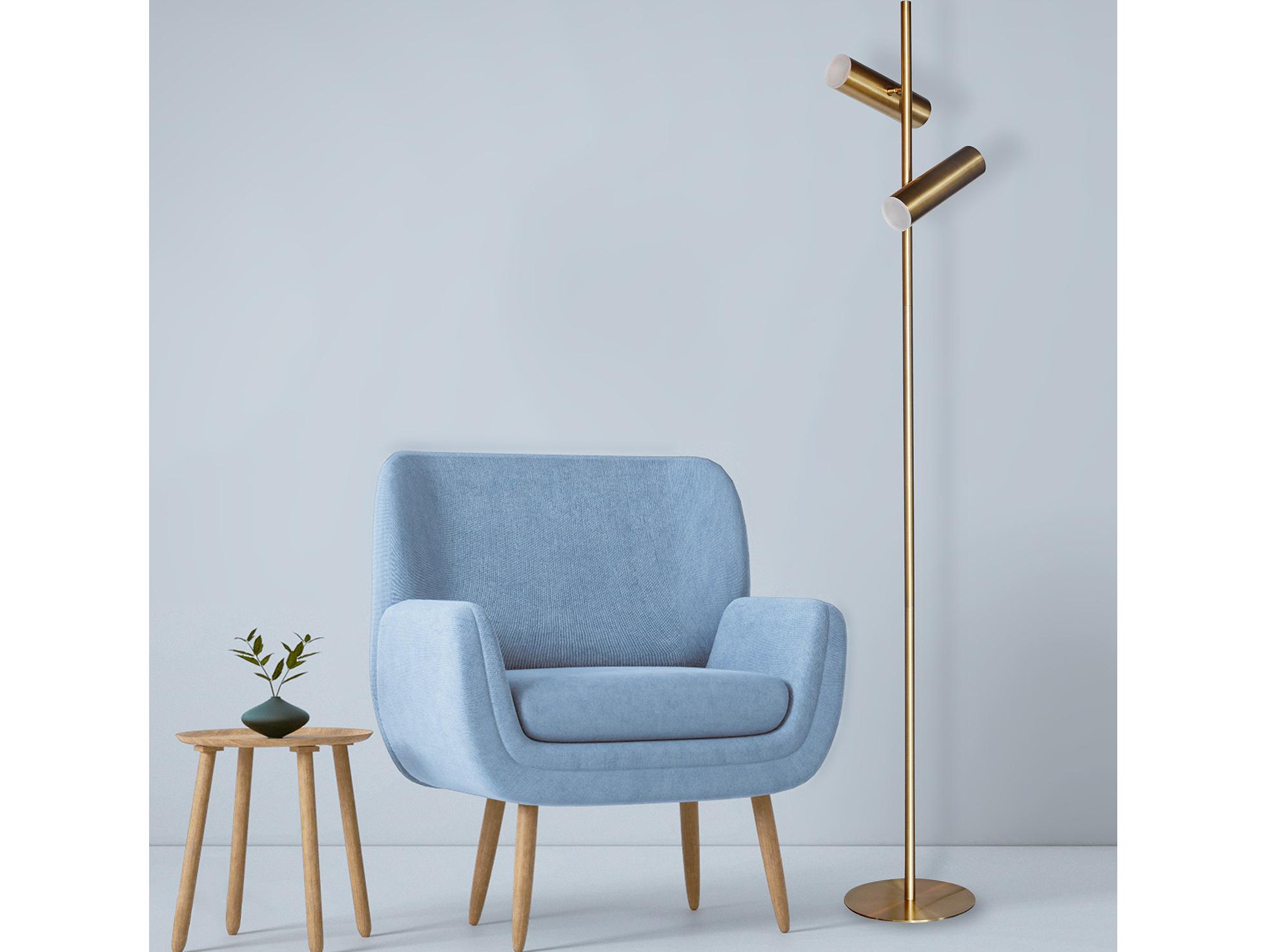 Dainolite Constance Aged Brass Frosted Acrylic Floor Lamp
